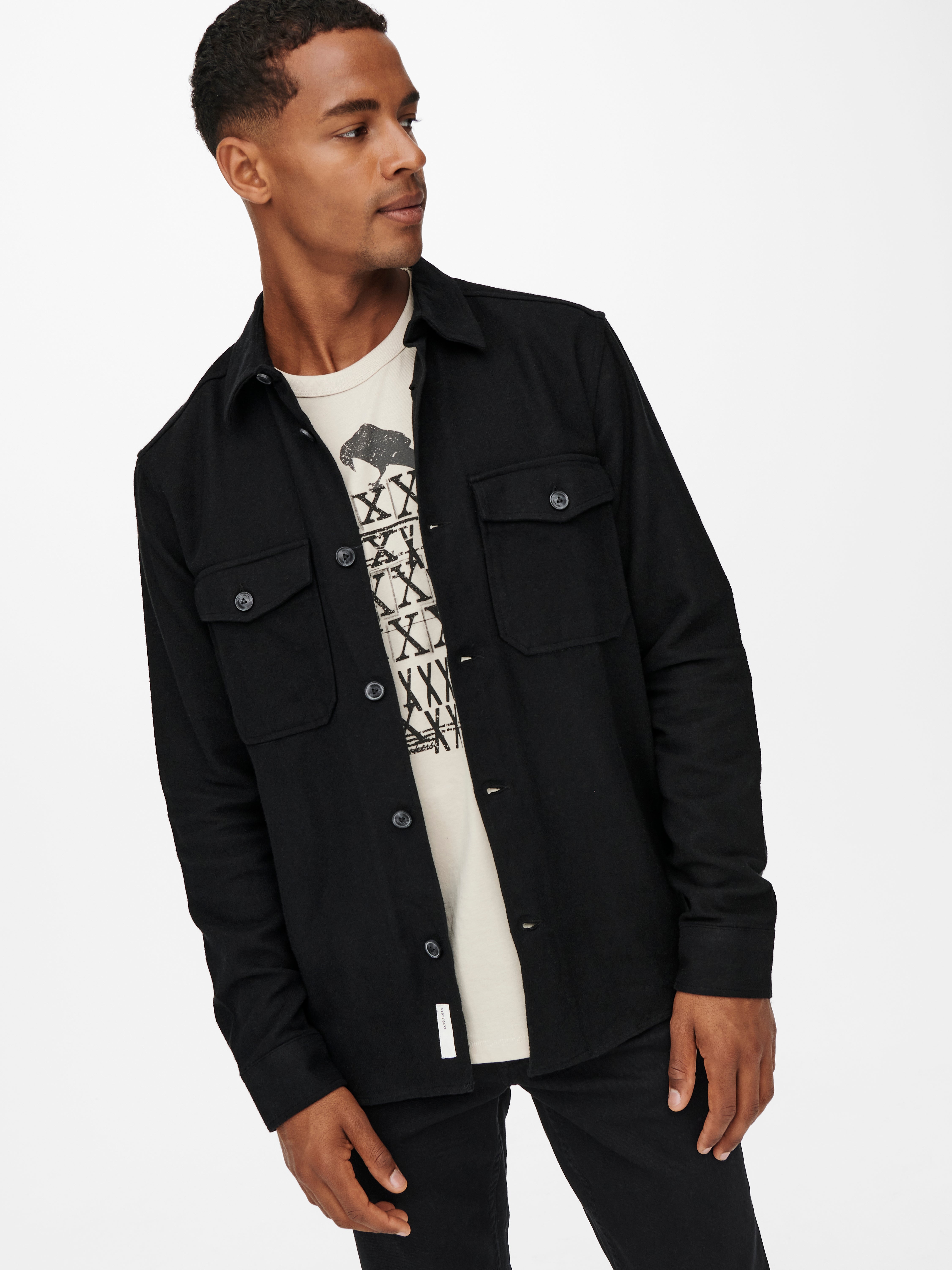 Regular fitted shirt | Black | ONLY \u0026 SONS®