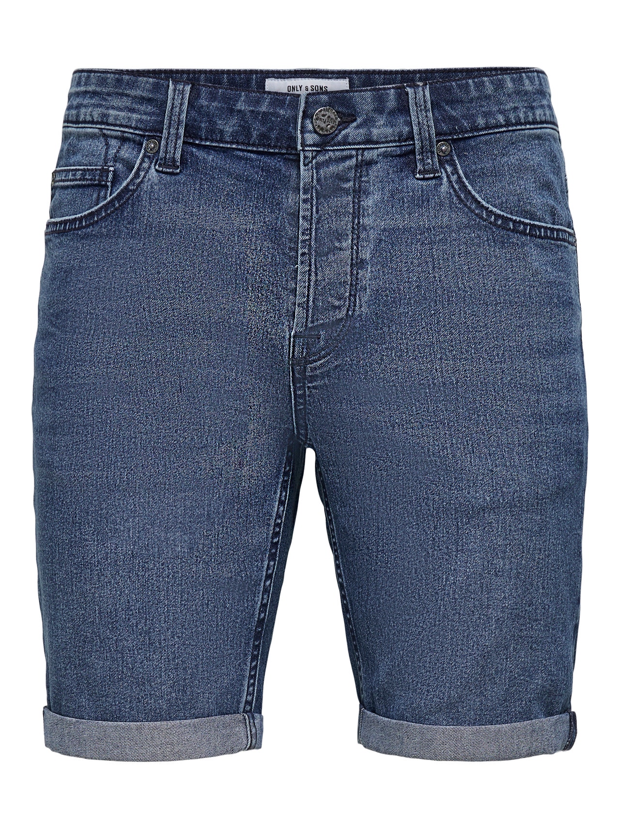 ONLY & SONS Slim Fit Mid waist Shorts -Blue Denim - 22020754