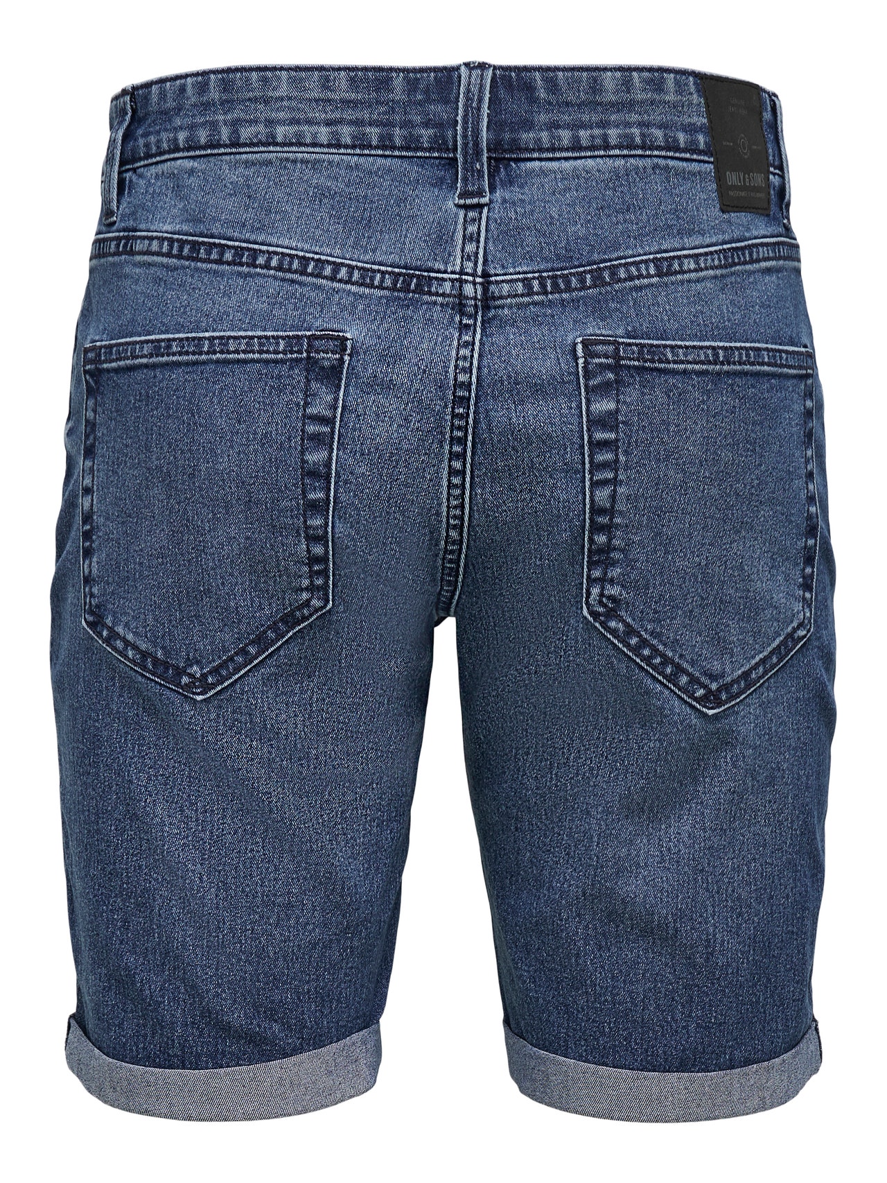ONLY & SONS Slim Fit Mittlere Taille Shorts -Blue Denim - 22020754
