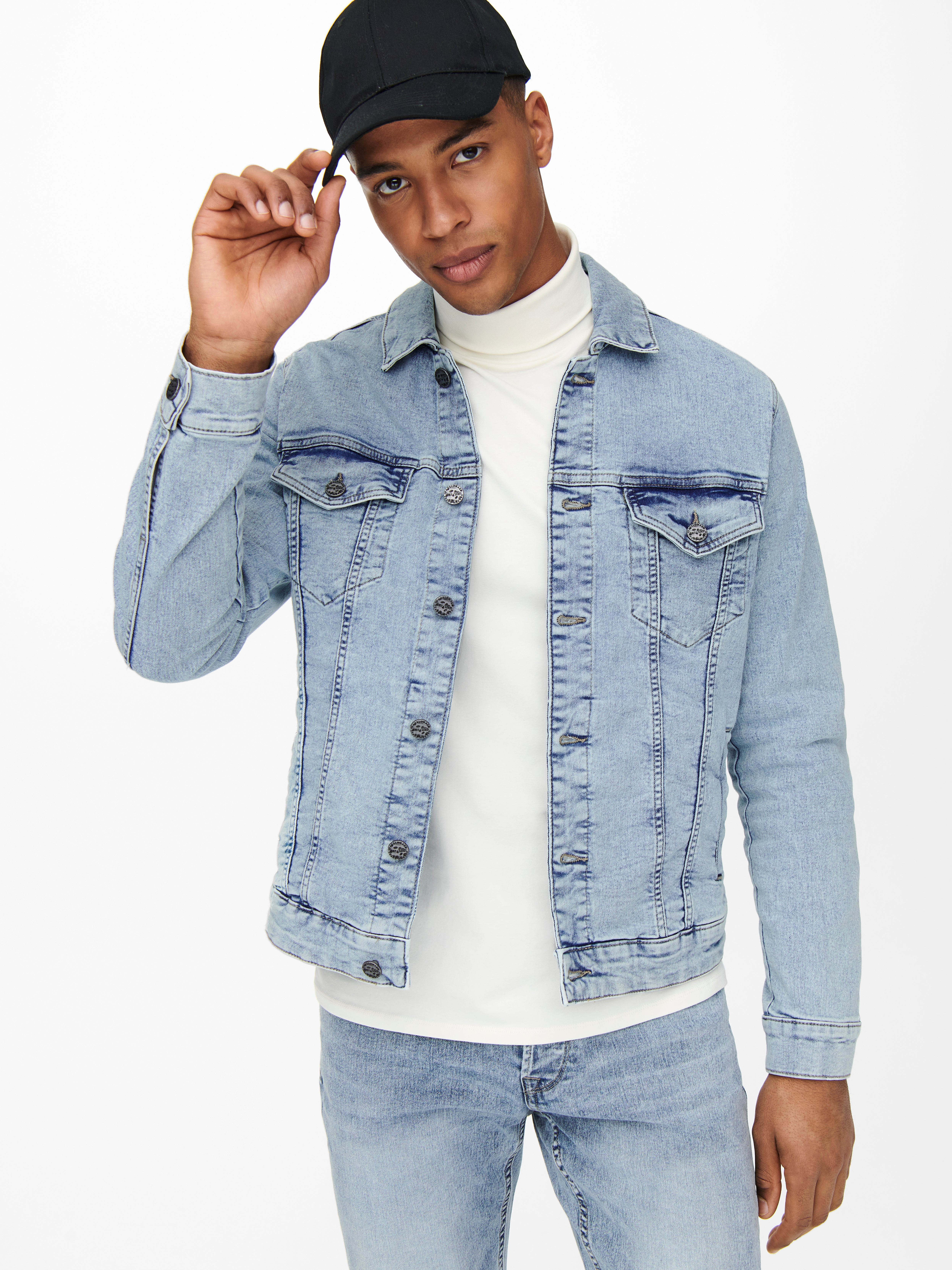 cap jeans jacket