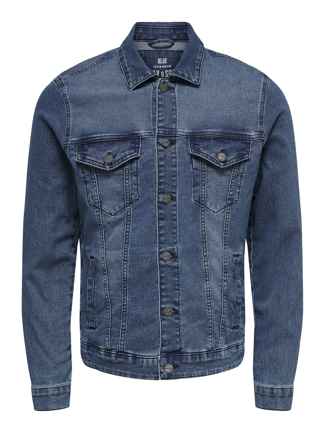 MODA UOMO Giacche Jeans ONLY & SONS Giacca di jeans ONLY & SONS sconto 82% Blu navy L 