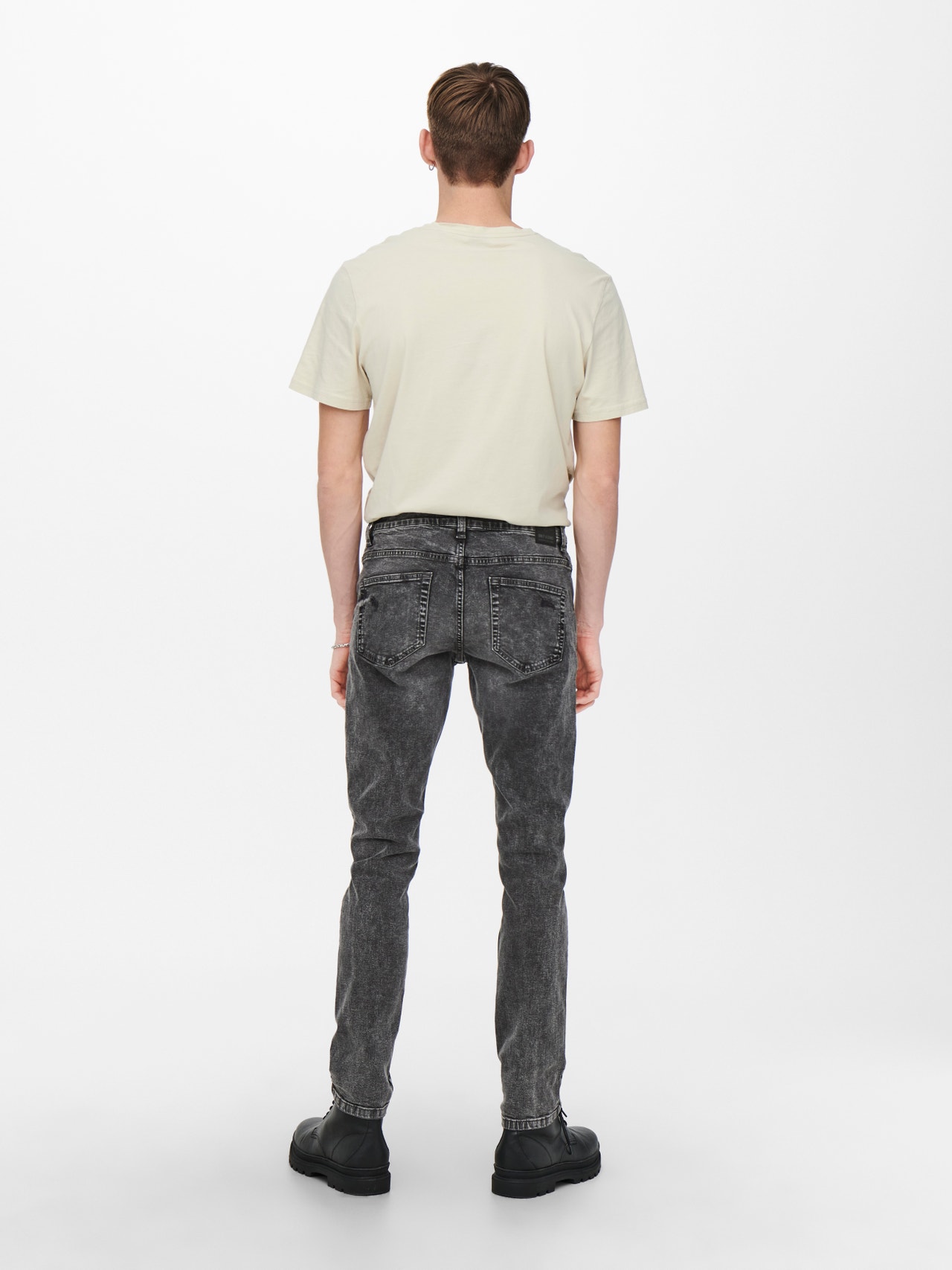 ONLY & SONS Slim Fit Mittlere Taille Jeans -Grey Denim - 22020765
