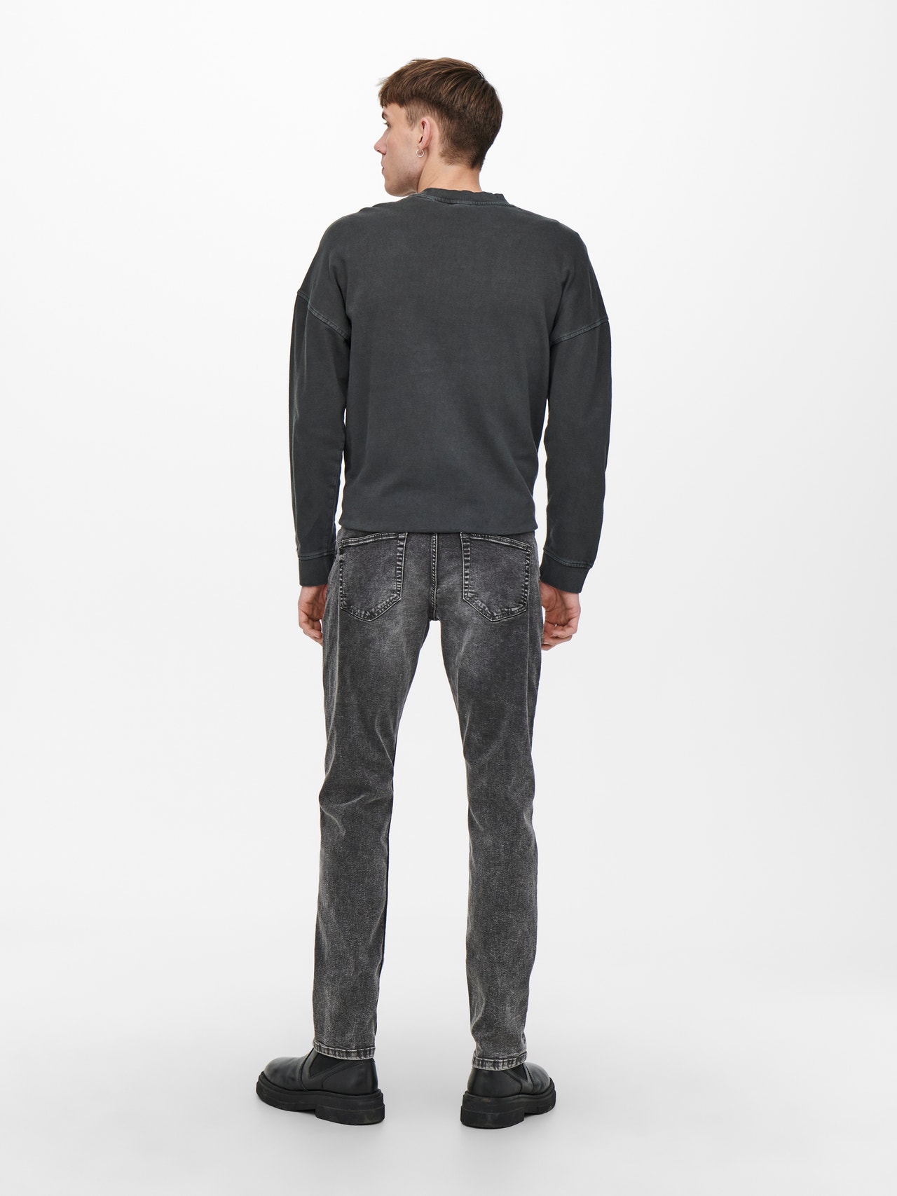 ONLY & SONS Regular Fit Mid waist Jeans -Grey Denim - 22020766