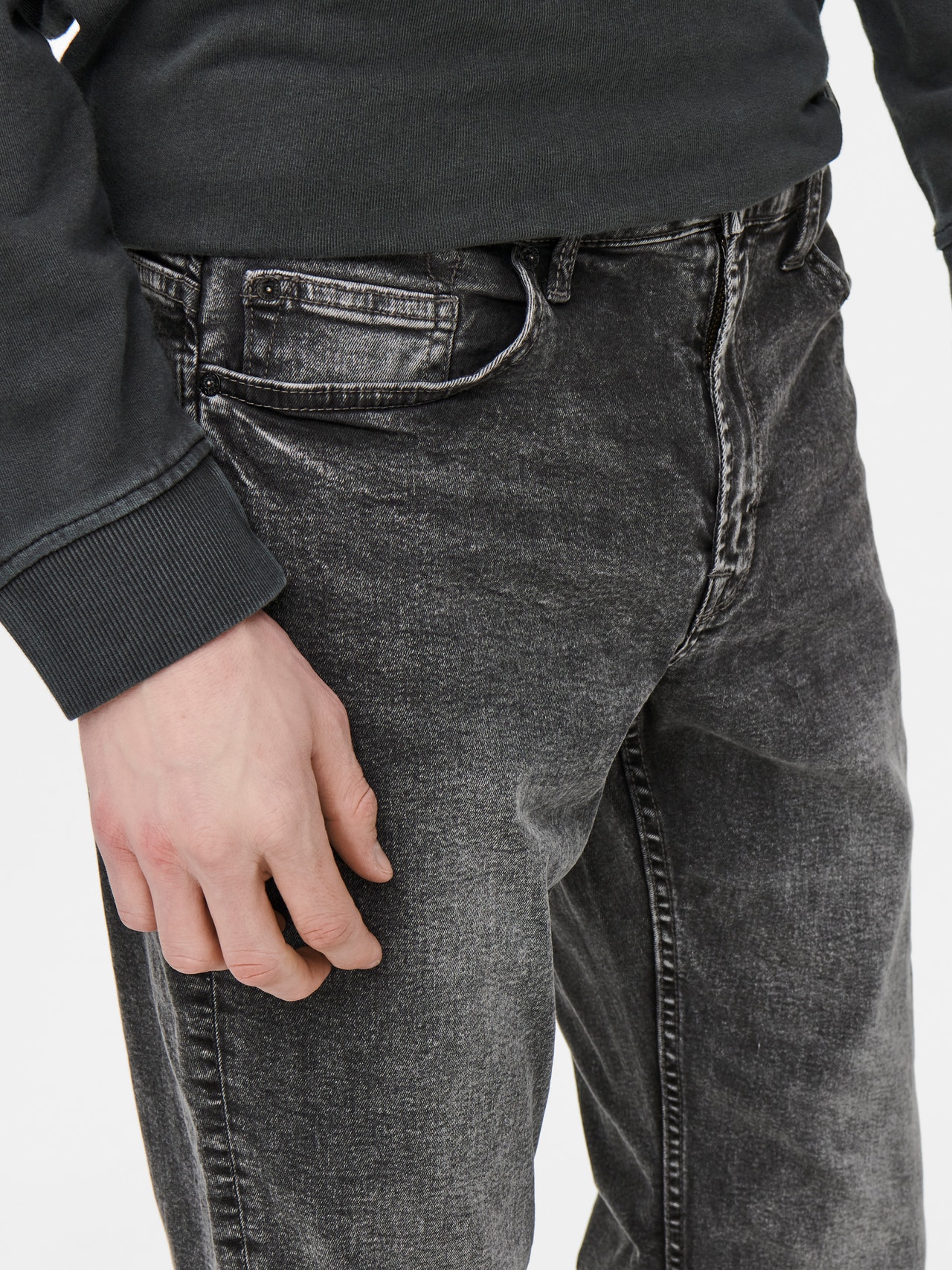 ONLY & SONS Normal passform Medelhög midja Jeans -Grey Denim - 22020766