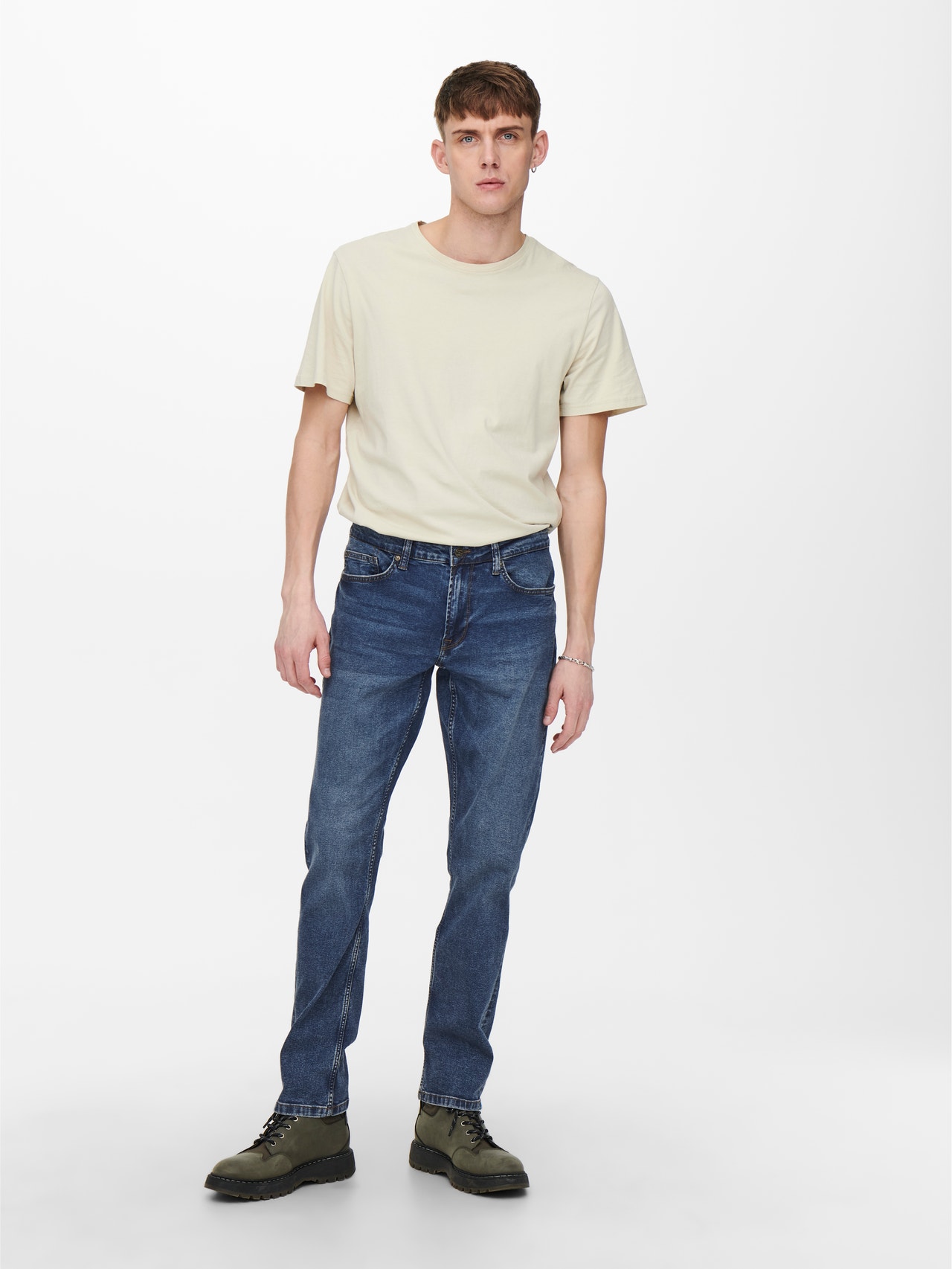 ONLY & SONS Normal geschnitten Mittlere Taille Jeans -Blue Denim - 22020769
