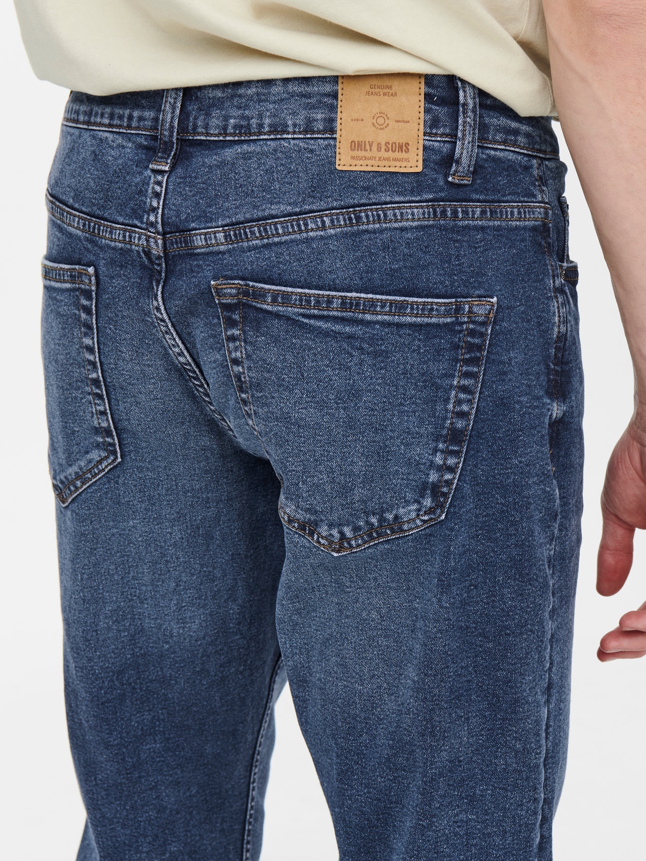 ONLY & SONS Normal geschnitten Mittlere Taille Jeans -Blue Denim - 22020769