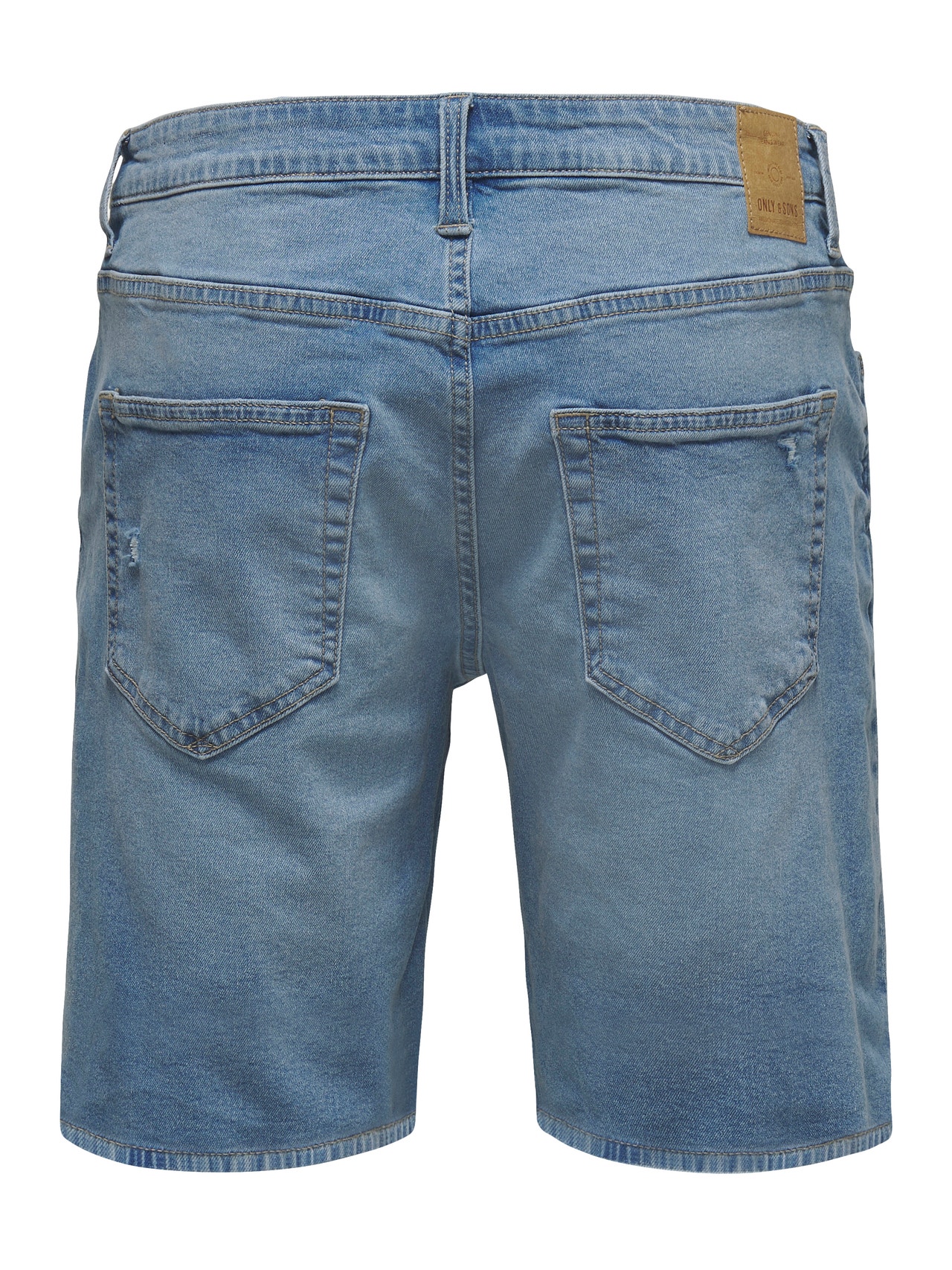 ONLY & SONS Middels høy midje Shorts -Blue Denim - 22020785