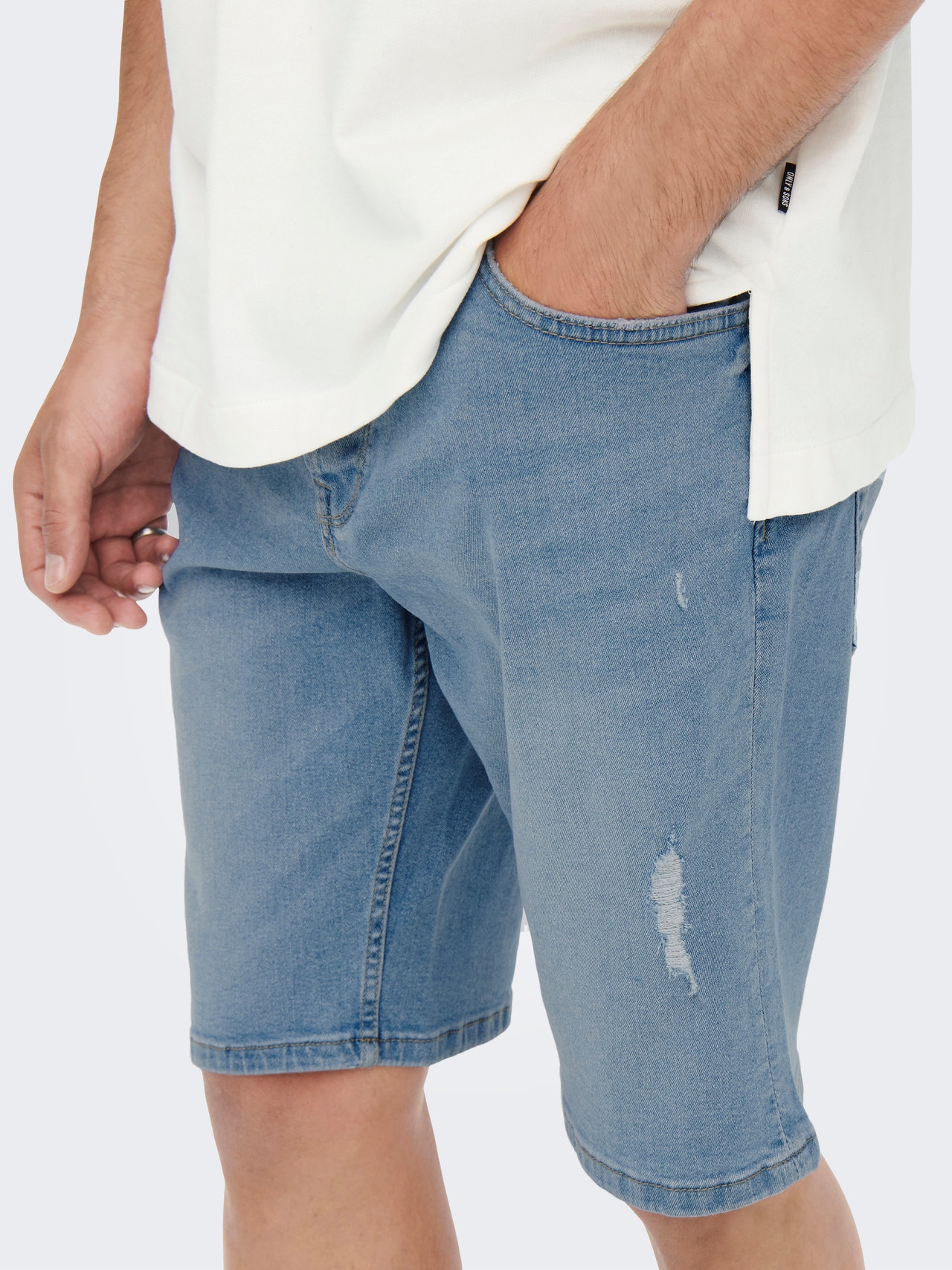 ONLY & SONS Mittlere Taille Shorts -Blue Denim - 22020785