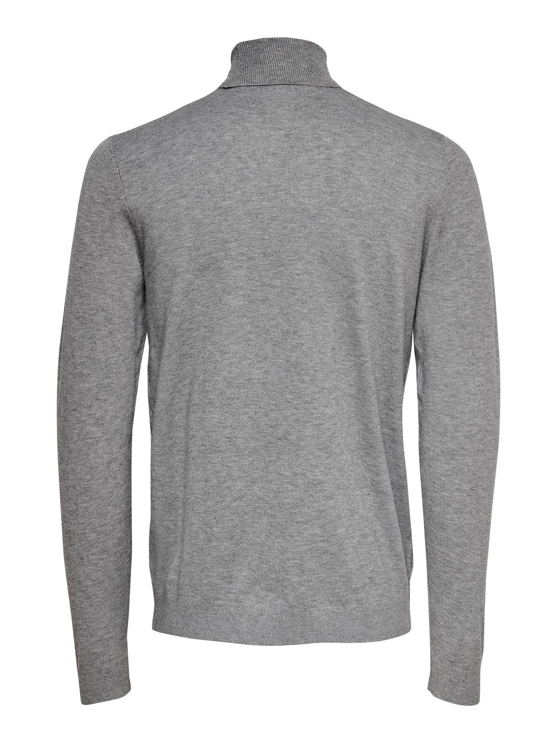 ONLY & SONS Roll neck knitted pullover -Medium Grey Melange - 22020879