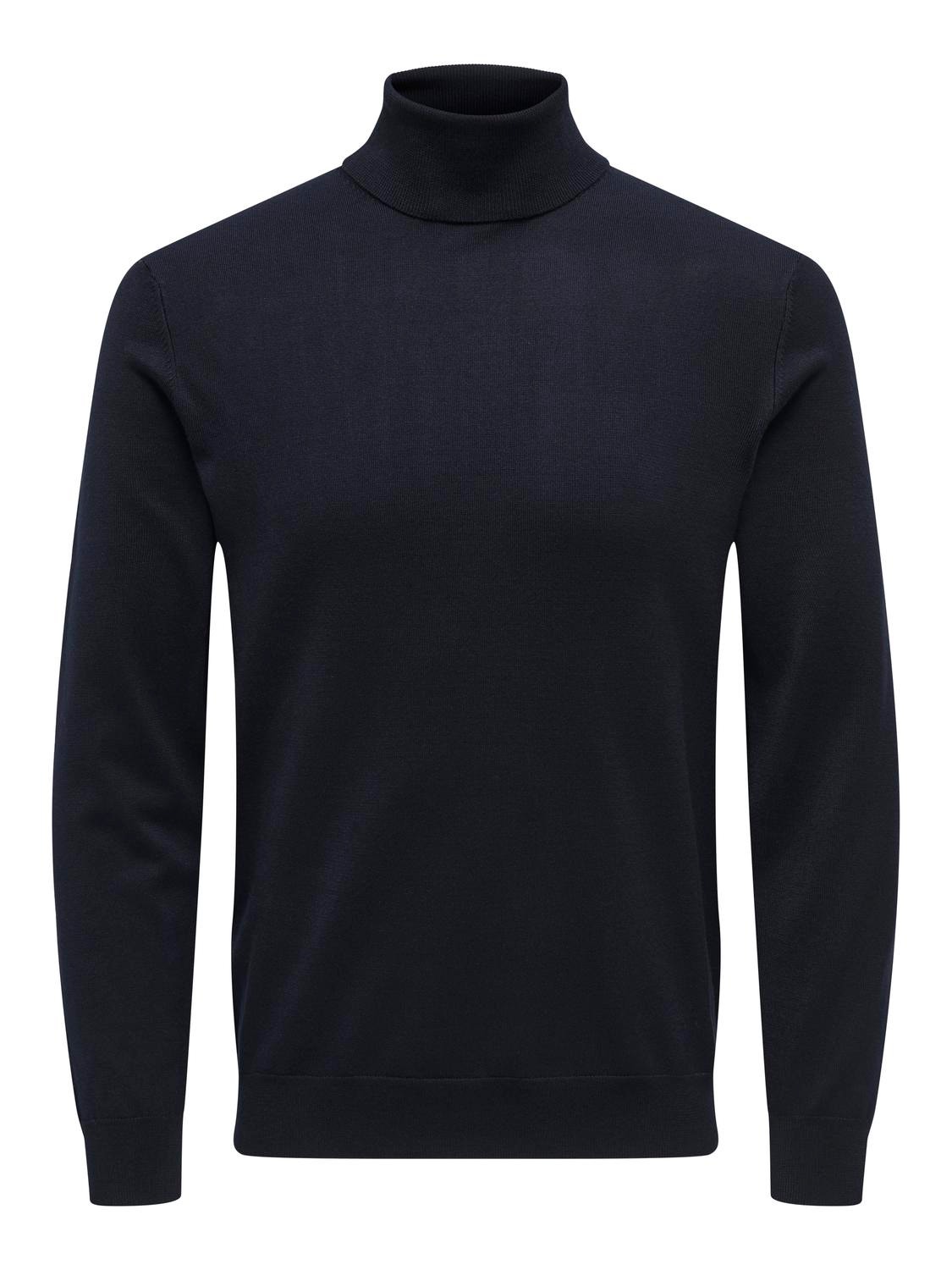 ONLY & SONS Polokrage Pullover -Dark Navy - 22020879