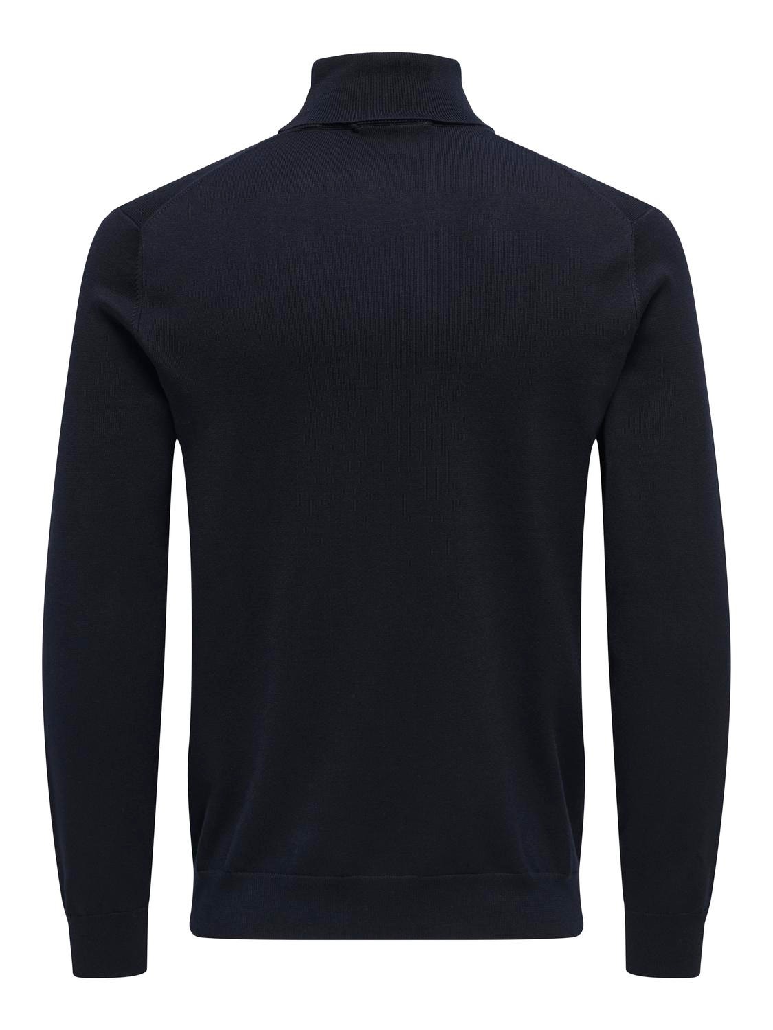 ONLY & SONS Roll neck knitted pullover -Dark Navy - 22020879