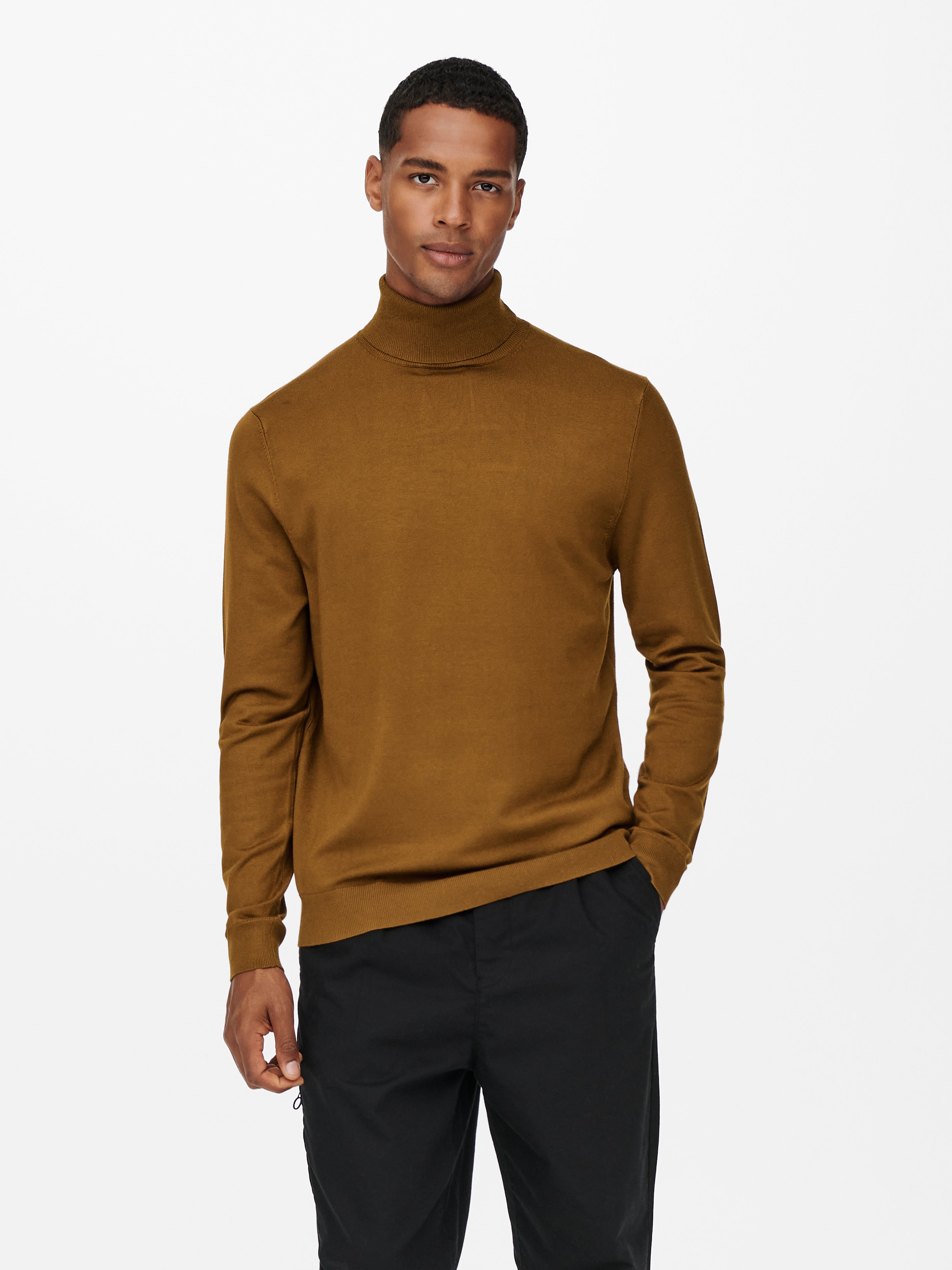 rolled high neck pullover