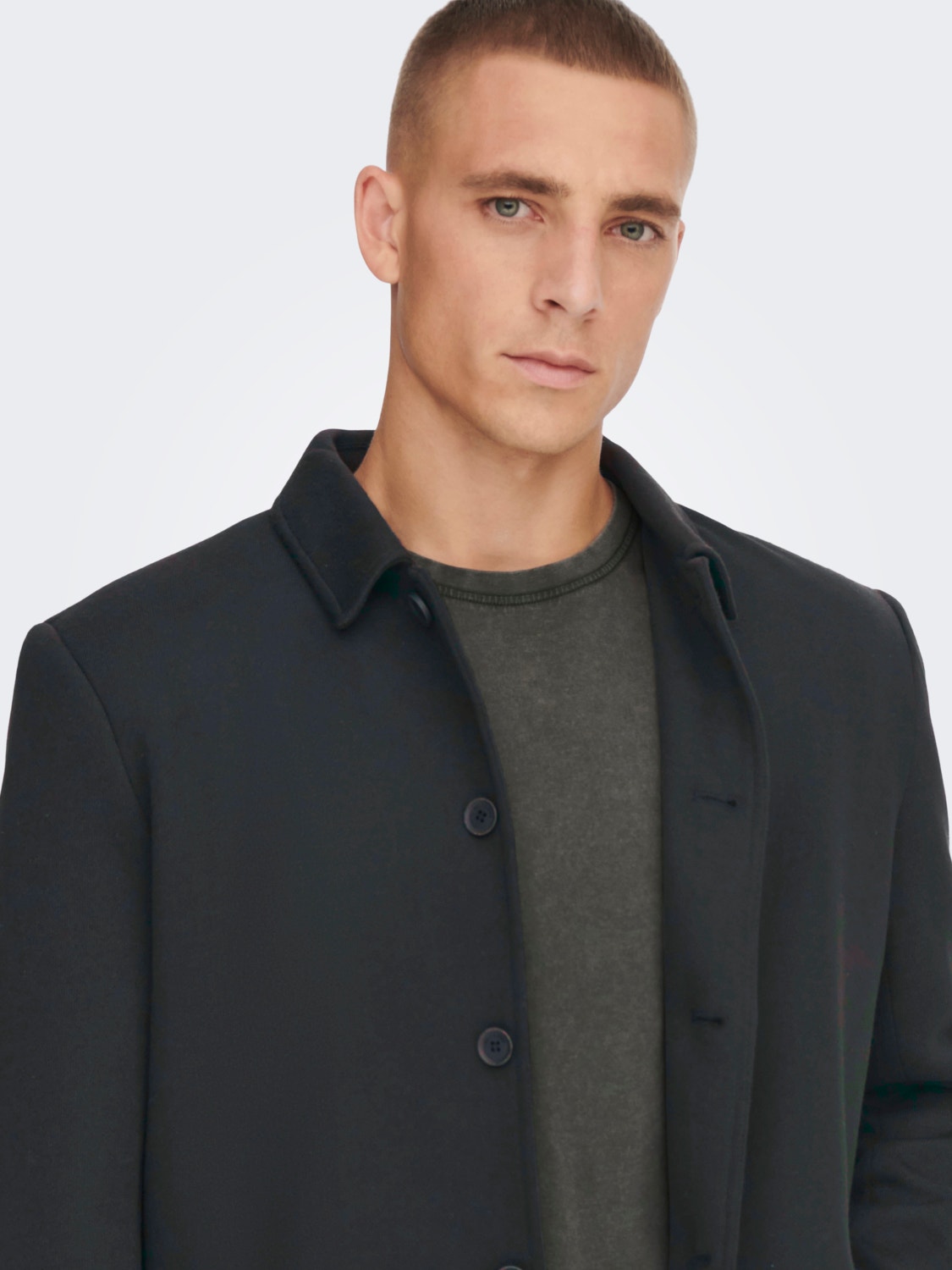 ONLY & SONS Spread collar Slit with buttons Coat -Black - 22020970