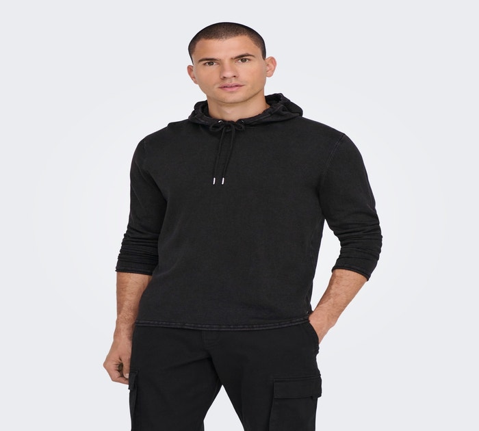 Hoodie knitted pullover | Black | ONLY & SONS®