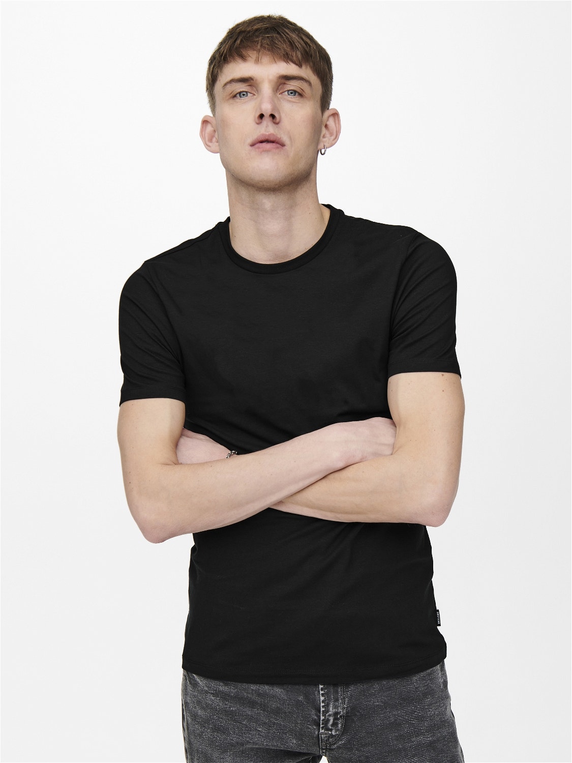 ONLY & SONS Slim Fit O-hals T-skjorte -Black - 22021181