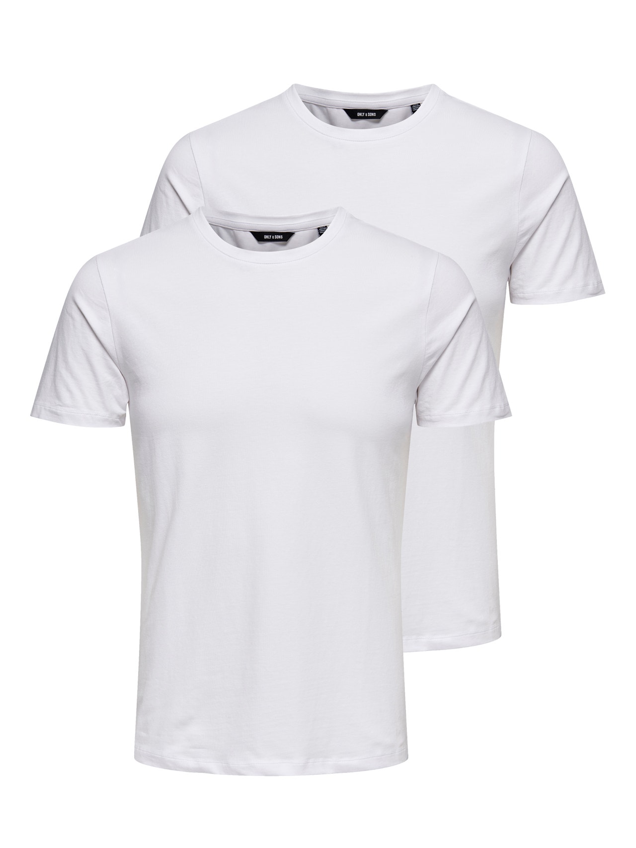 ONLY & SONS Slim fit O-pääntie T-paidat -White - 22021181