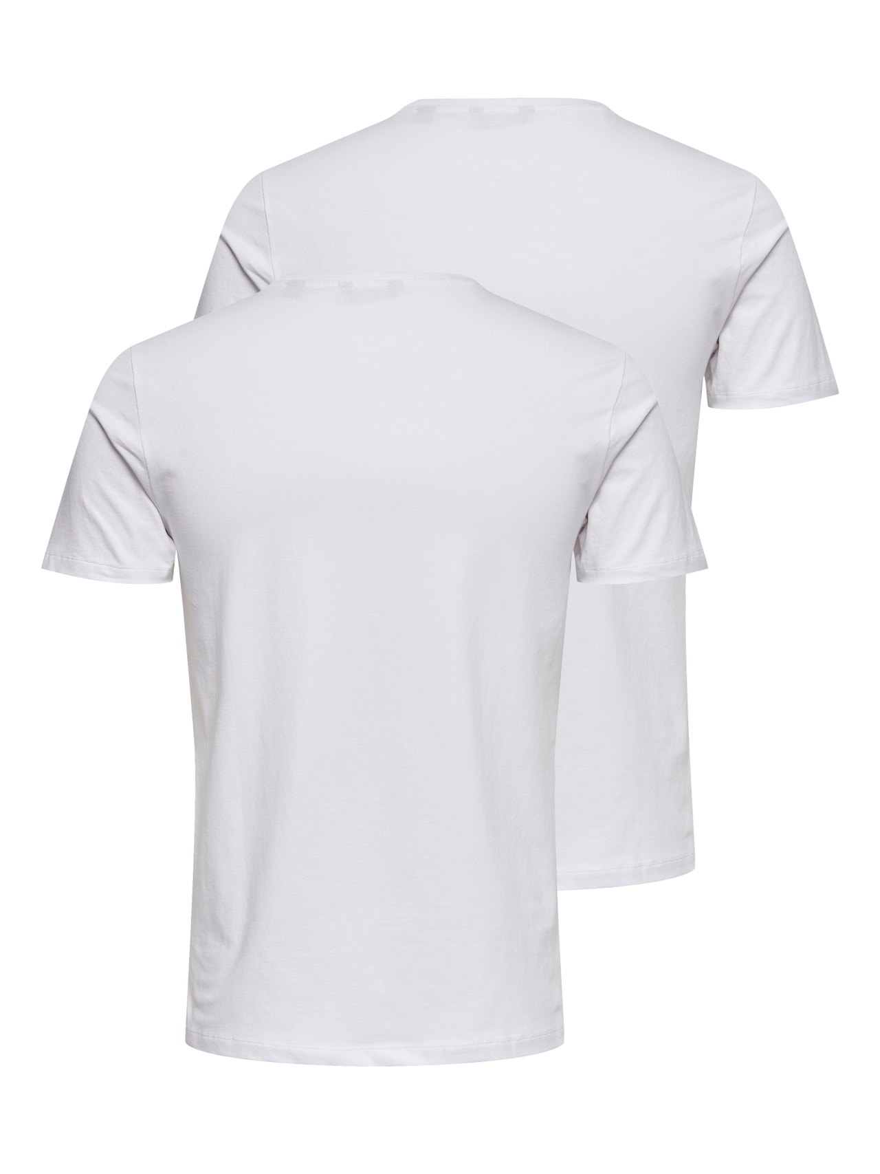 ONLY & SONS Krój slim Okrągły dekolt T-shirt -White - 22021181