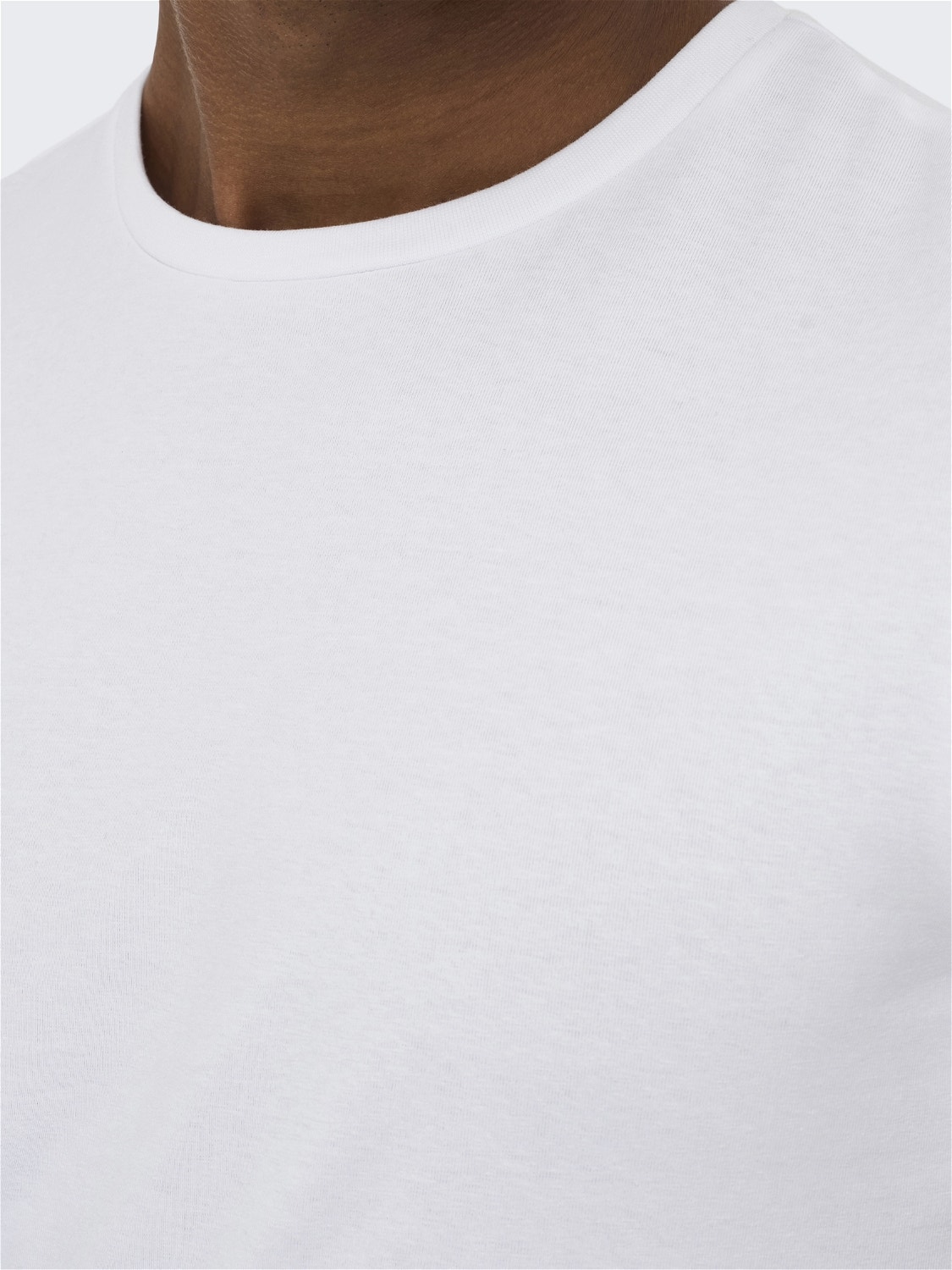 ONLY & SONS Krój slim Okrągły dekolt T-shirt -White - 22021181