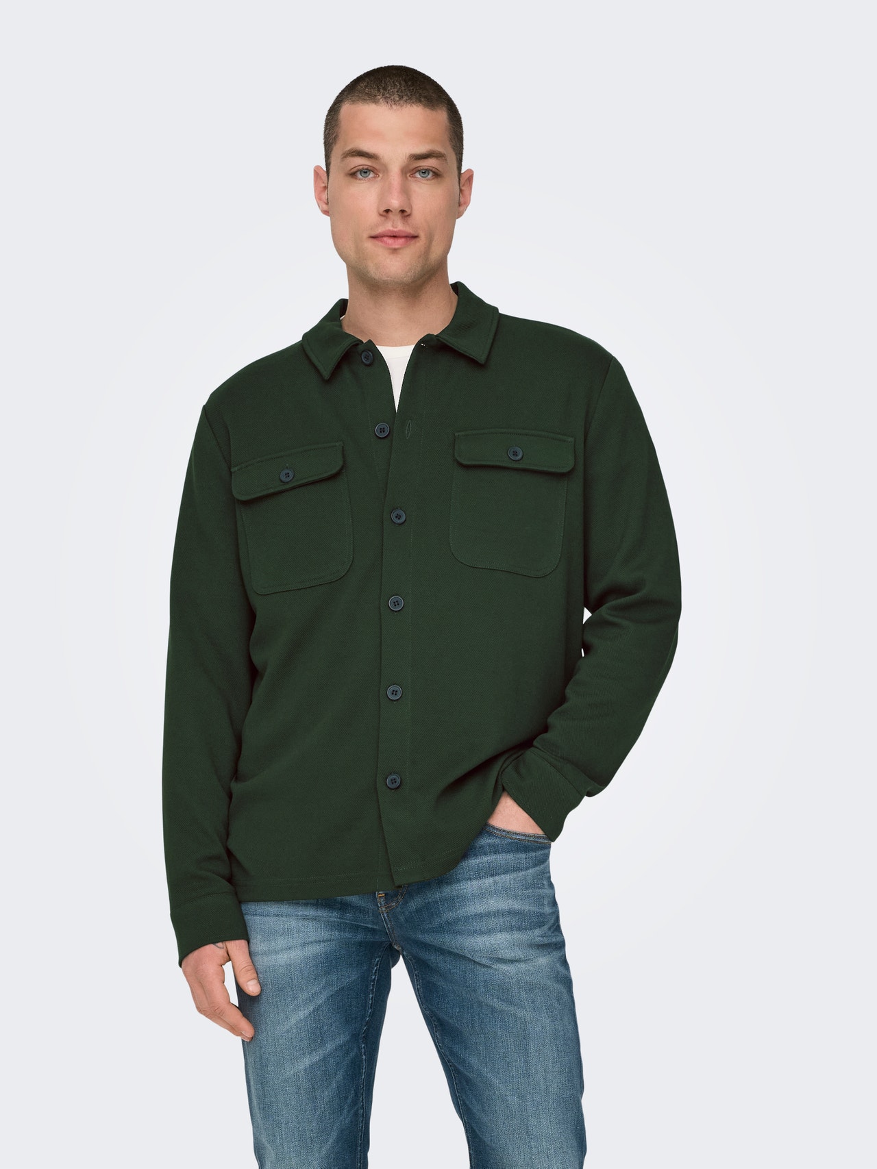 ONLY & SONS Solid colored shacket -Rosin - 22021279