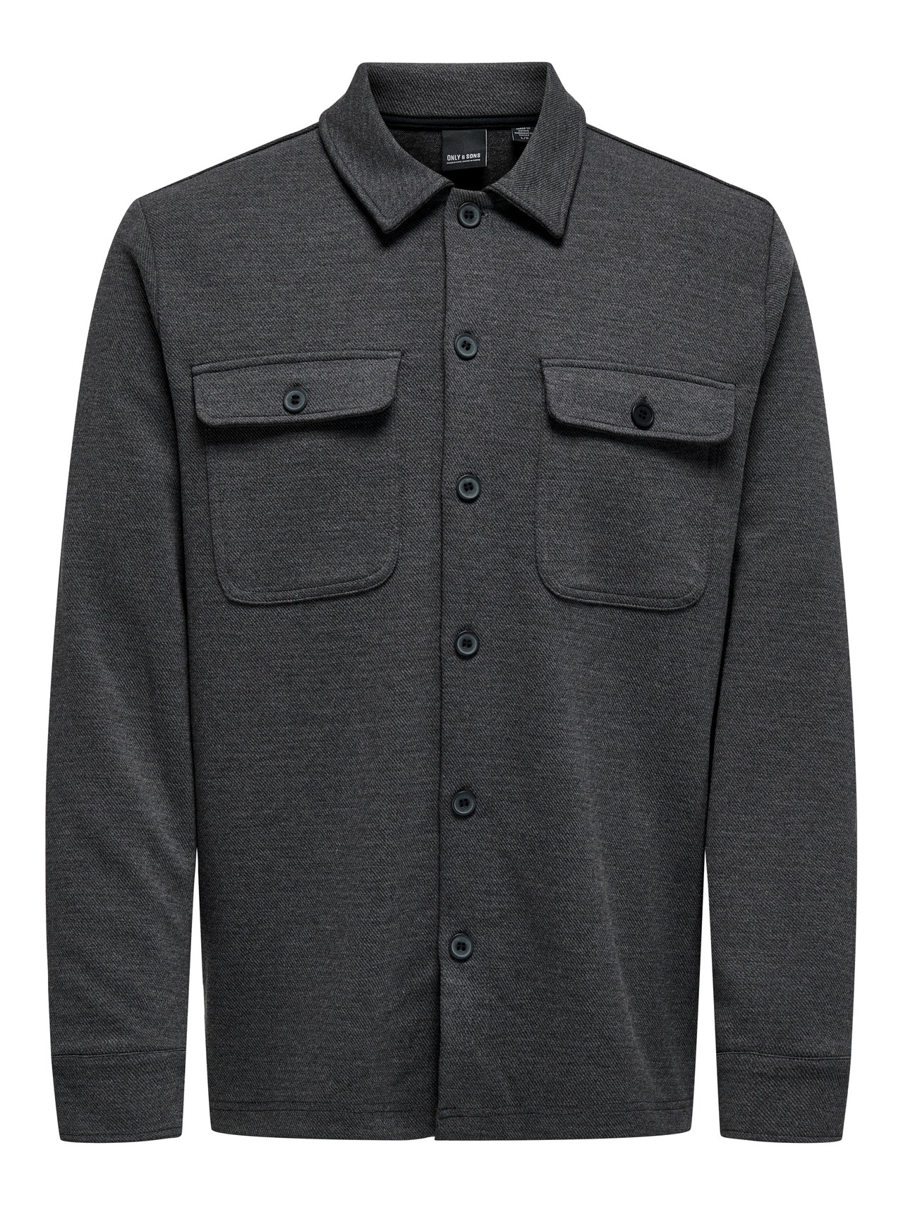ONLY & SONS Regular Fit Shirt collar Shirt -Dark Grey Melange - 22021279