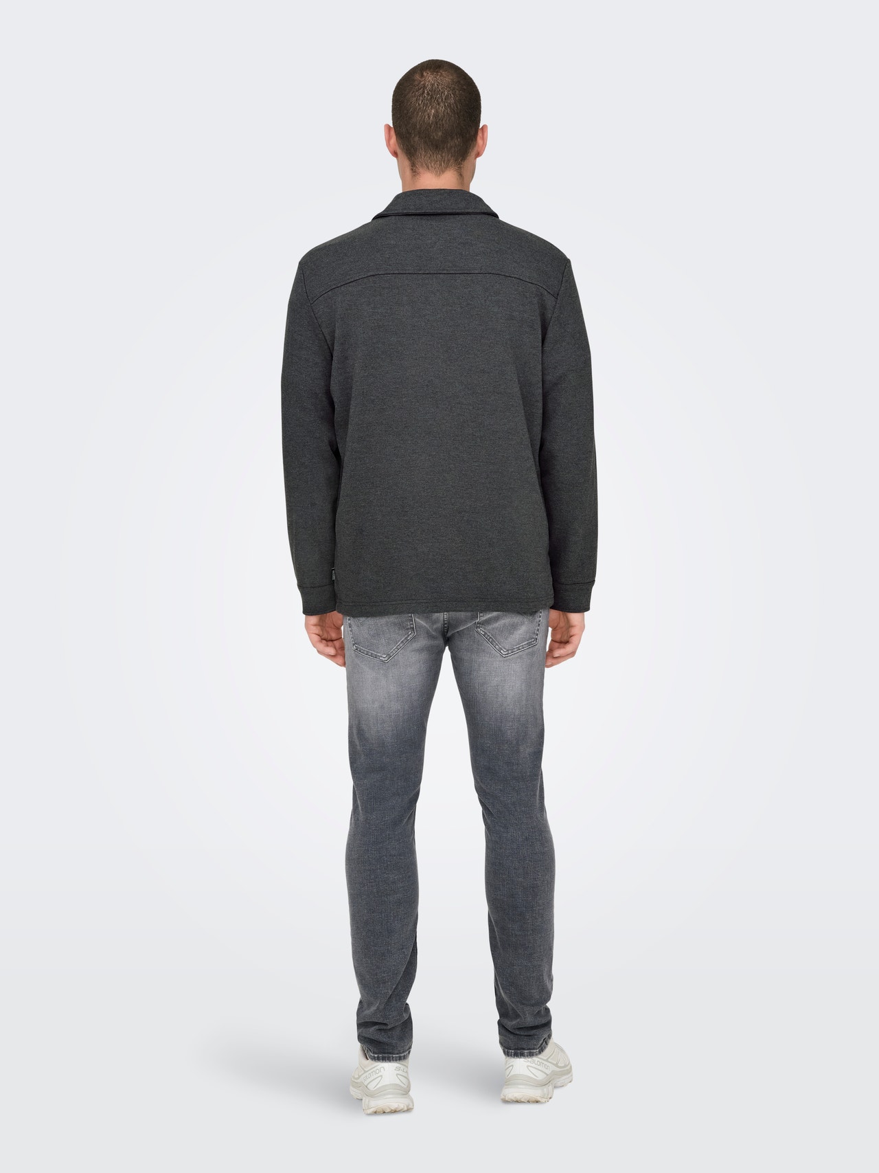 ONLY & SONS Normal passform Skjortkrage Skjorta -Dark Grey Melange - 22021279