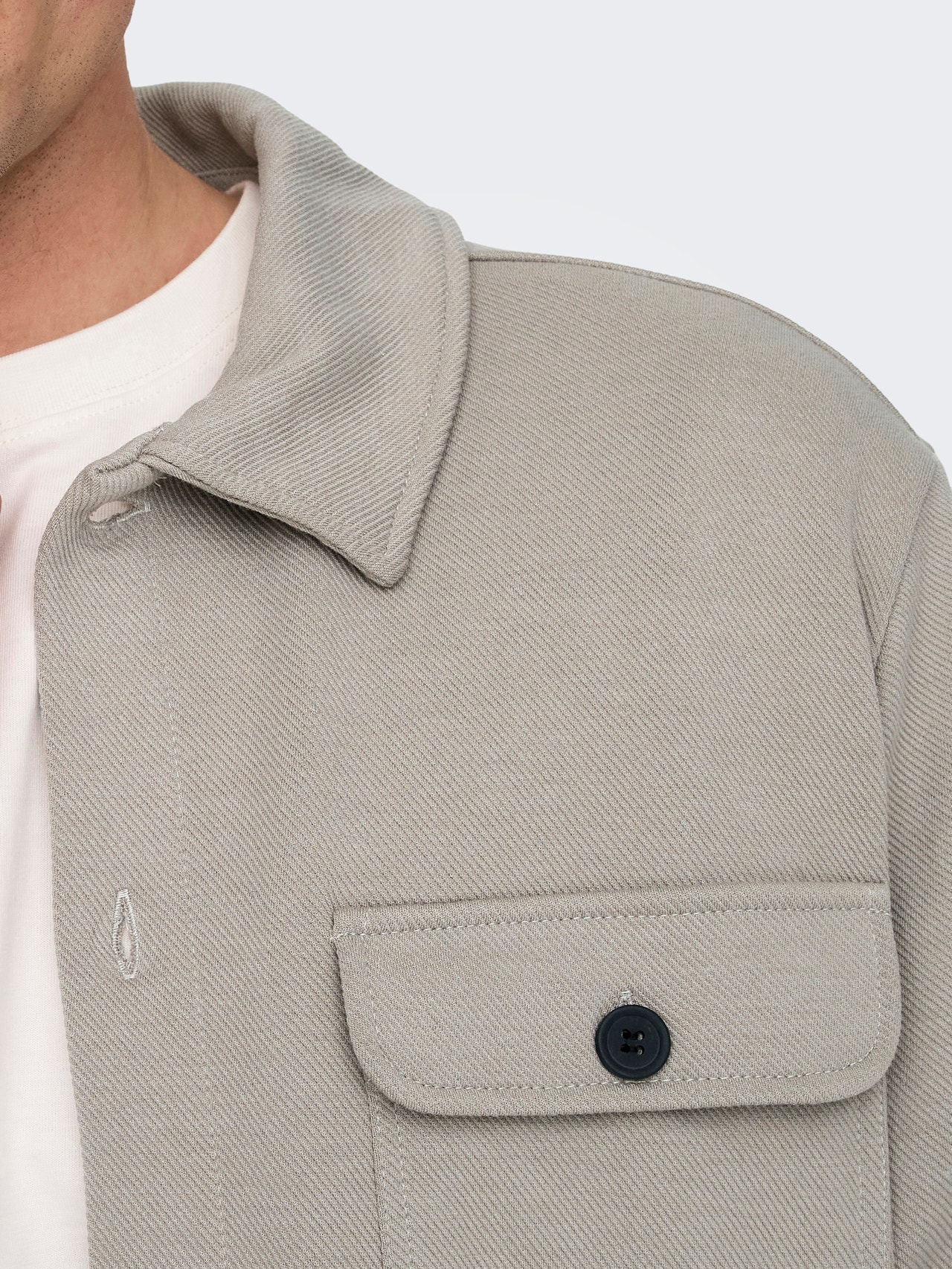 ONLY & SONS Normal passform Skjortkrage Skjorta -Vintage Khaki - 22021279
