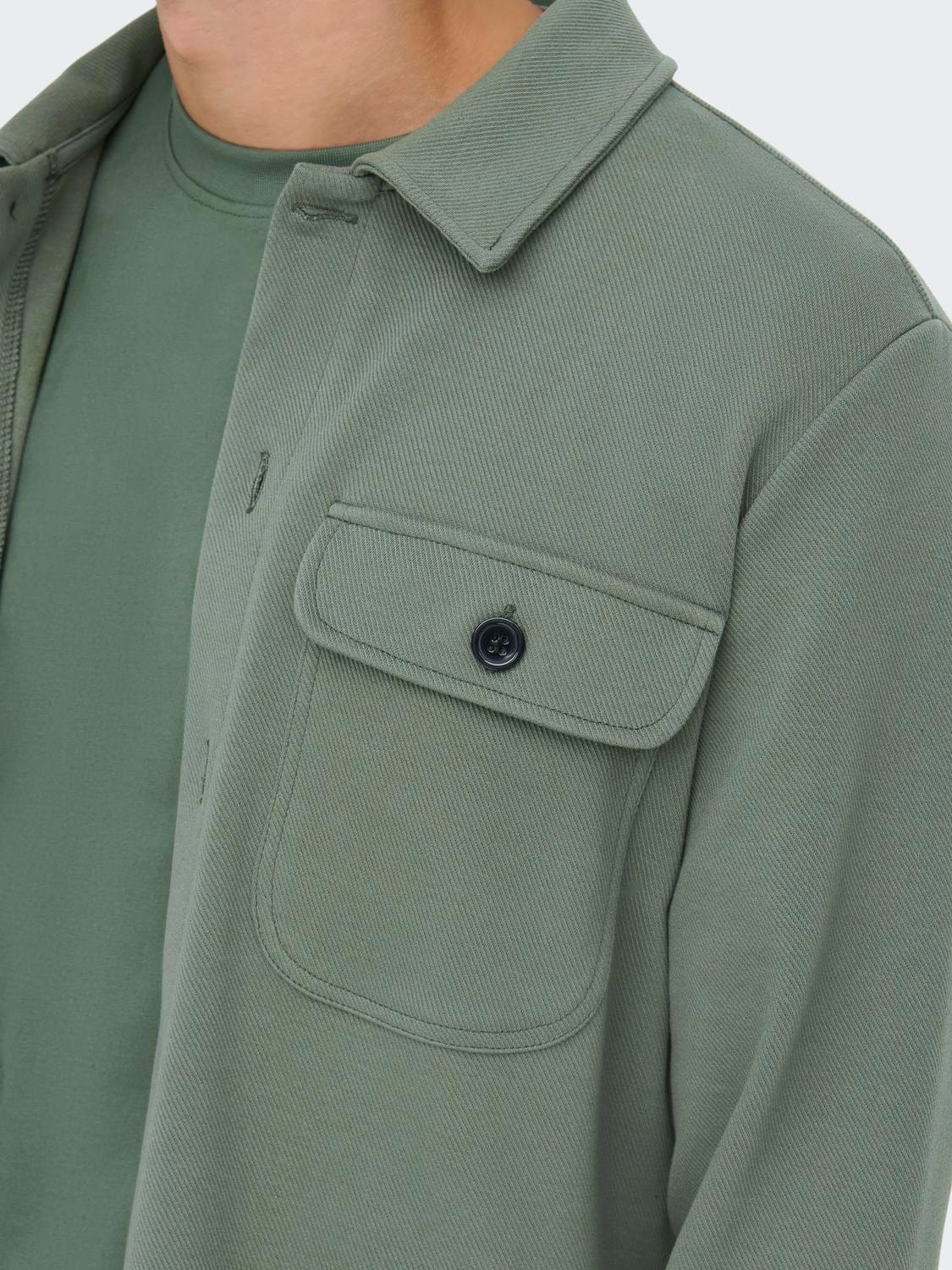 ONLY & SONS Regular Fit Shirt collar Shirt -Castor Gray - 22021279