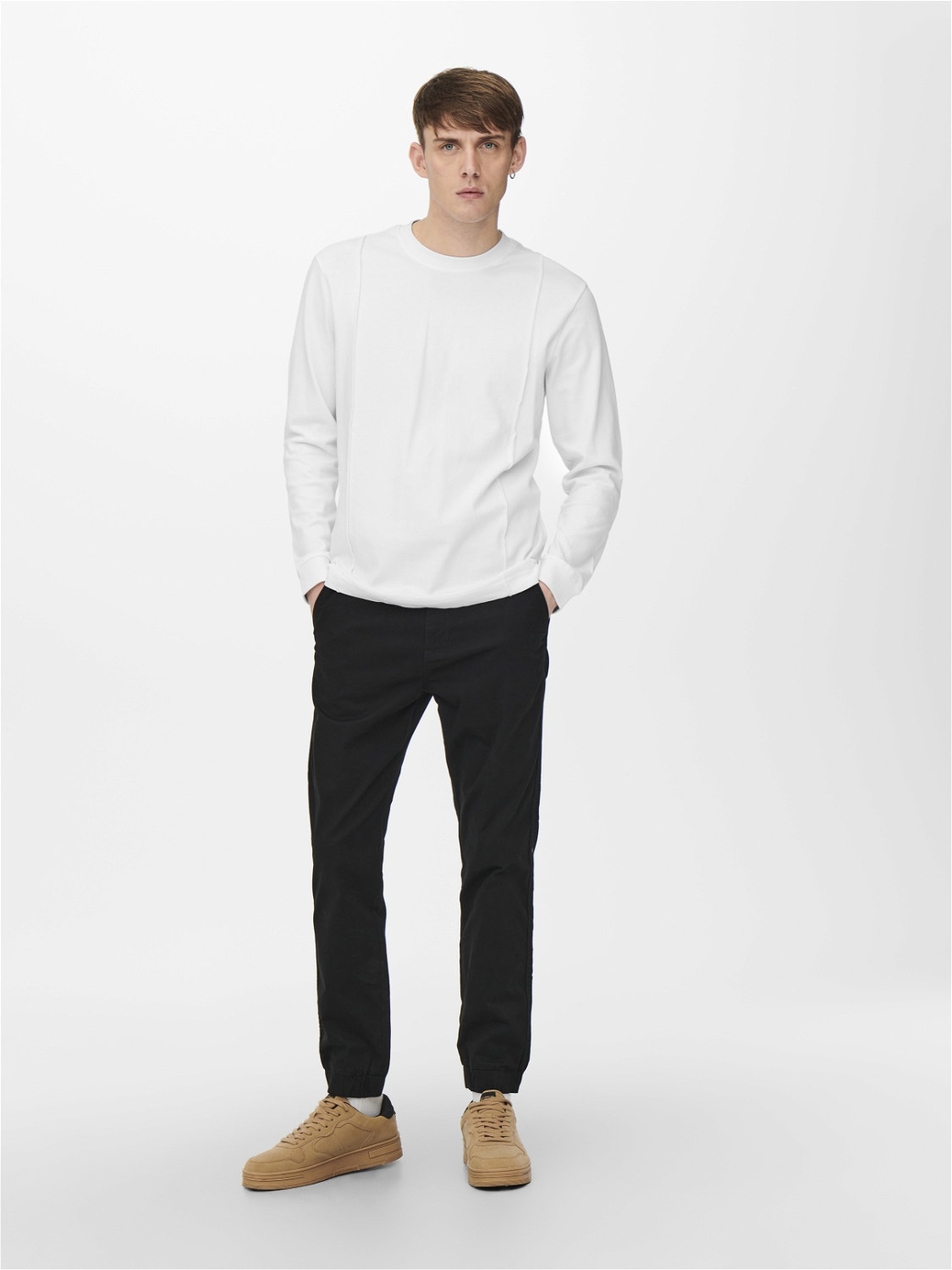 ONLY & SONS Langærmet t-shirt -Bright White - 22021335