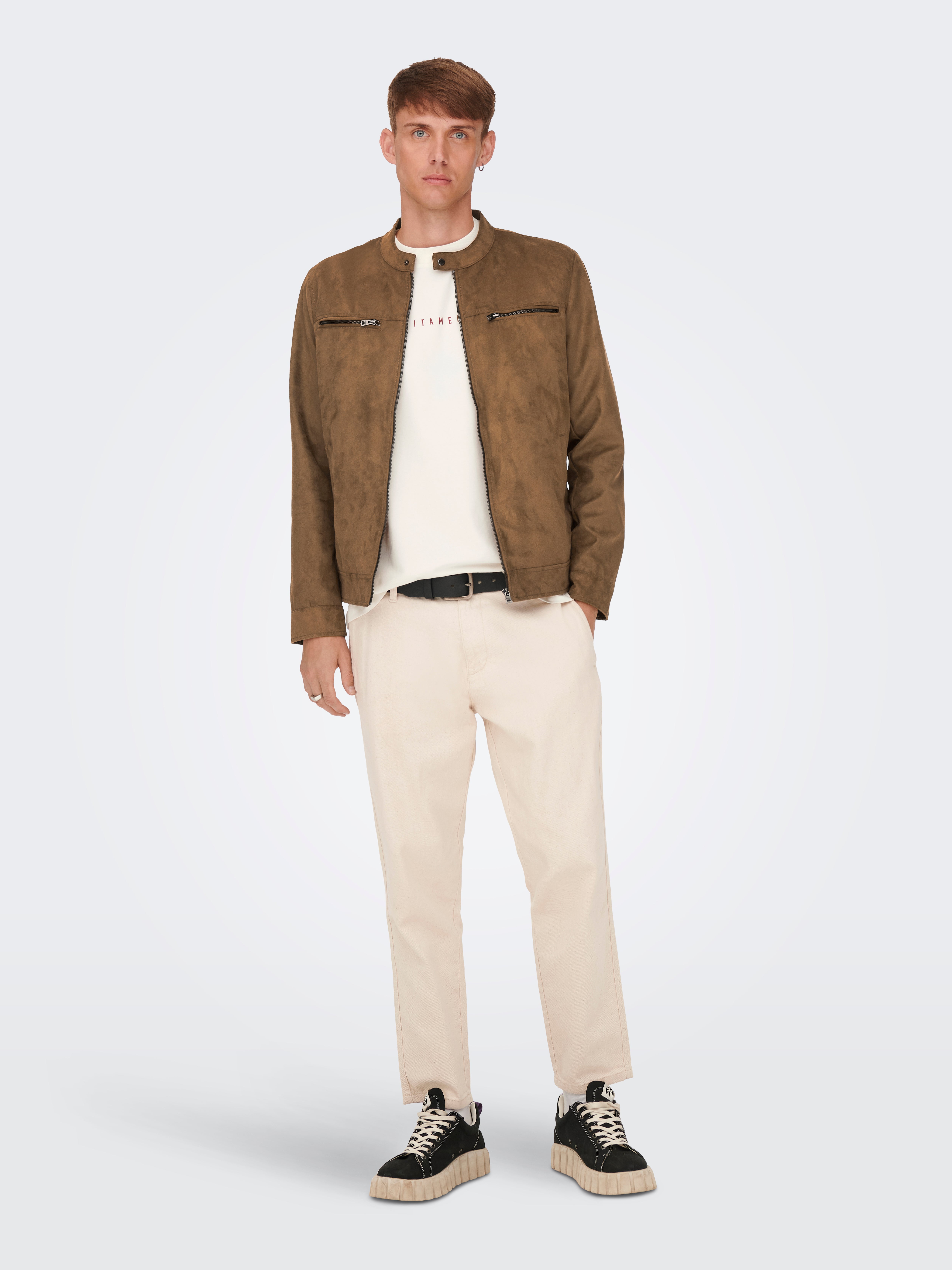 Faux suede jacket | Light Brown | ONLY & SONS®