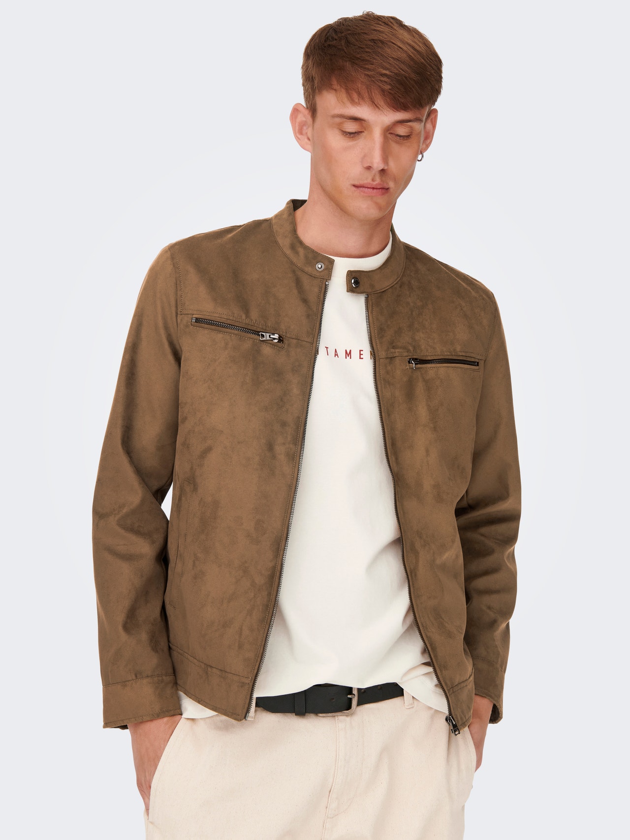 ONLY & SONS Faux suede jacket -Cognac - 22021446