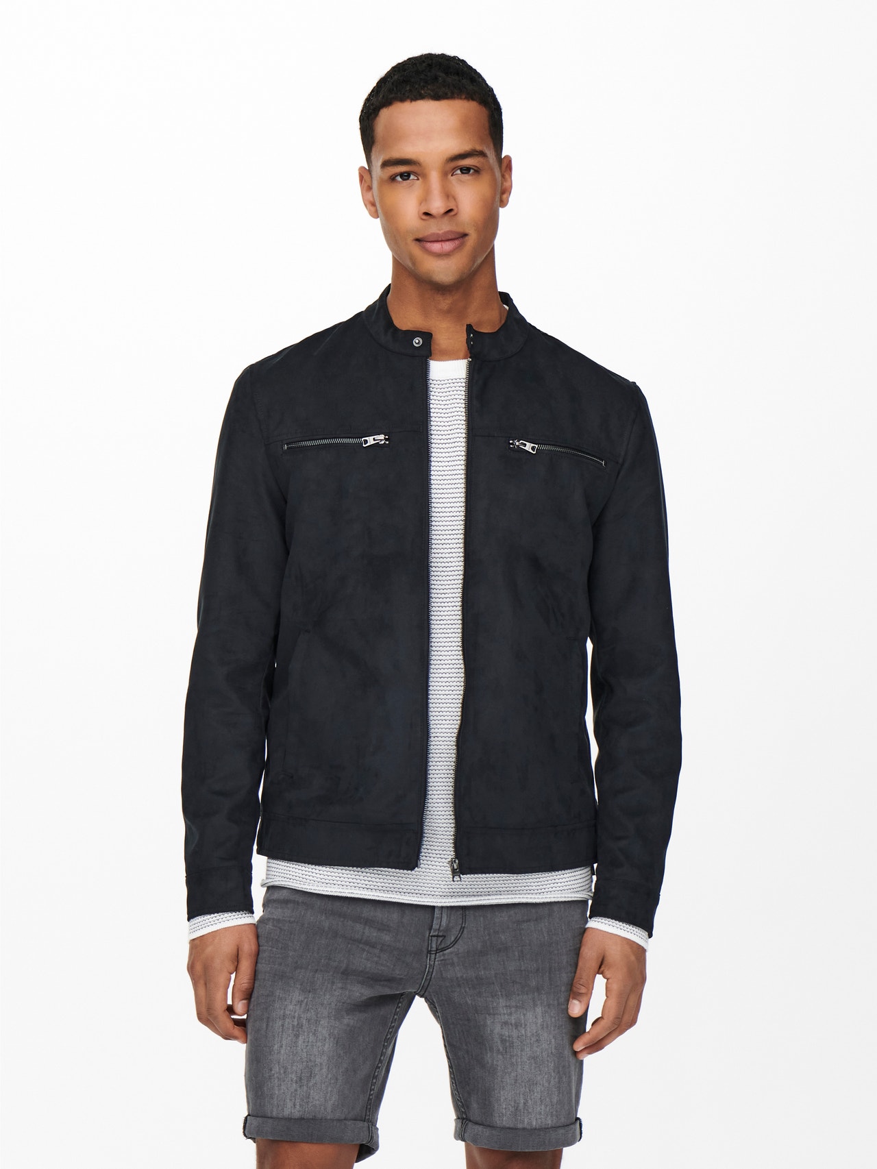 ONLY & SONS Faux suede jacket -Black - 22021446