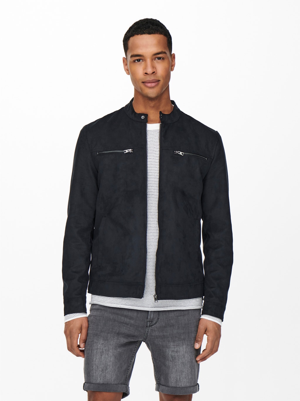 Faux suede jacket | Black | ONLY & SONS®