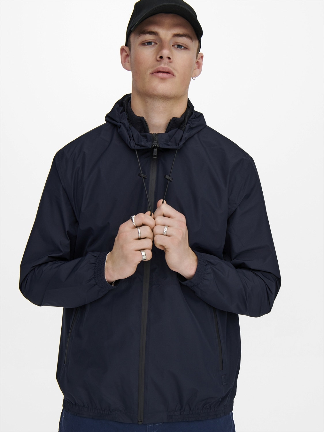 ONLY & SONS Hood with string regulation Elasticated cuffs Jacket -Dark Navy - 22021518