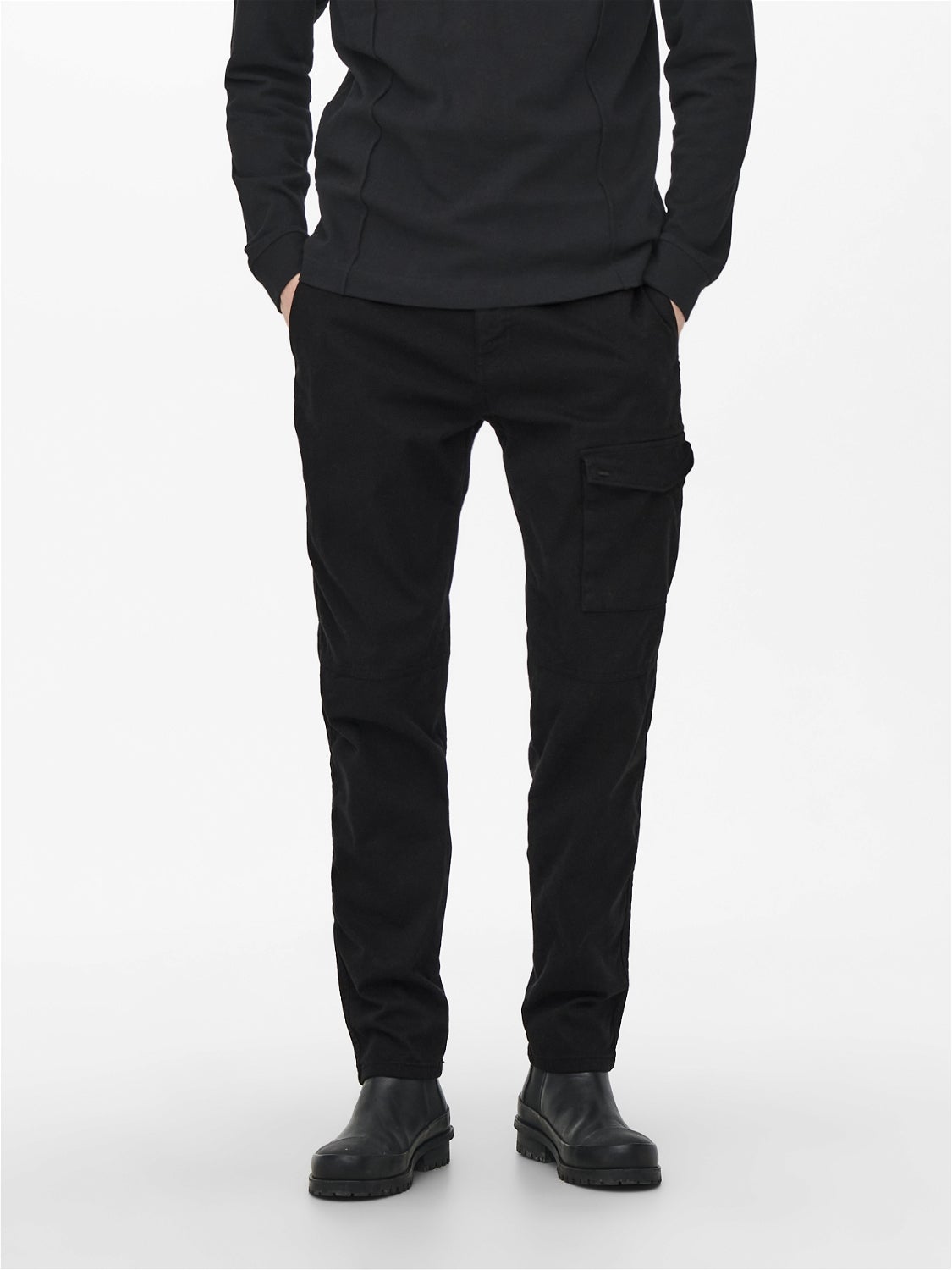 h and m black cargo pants