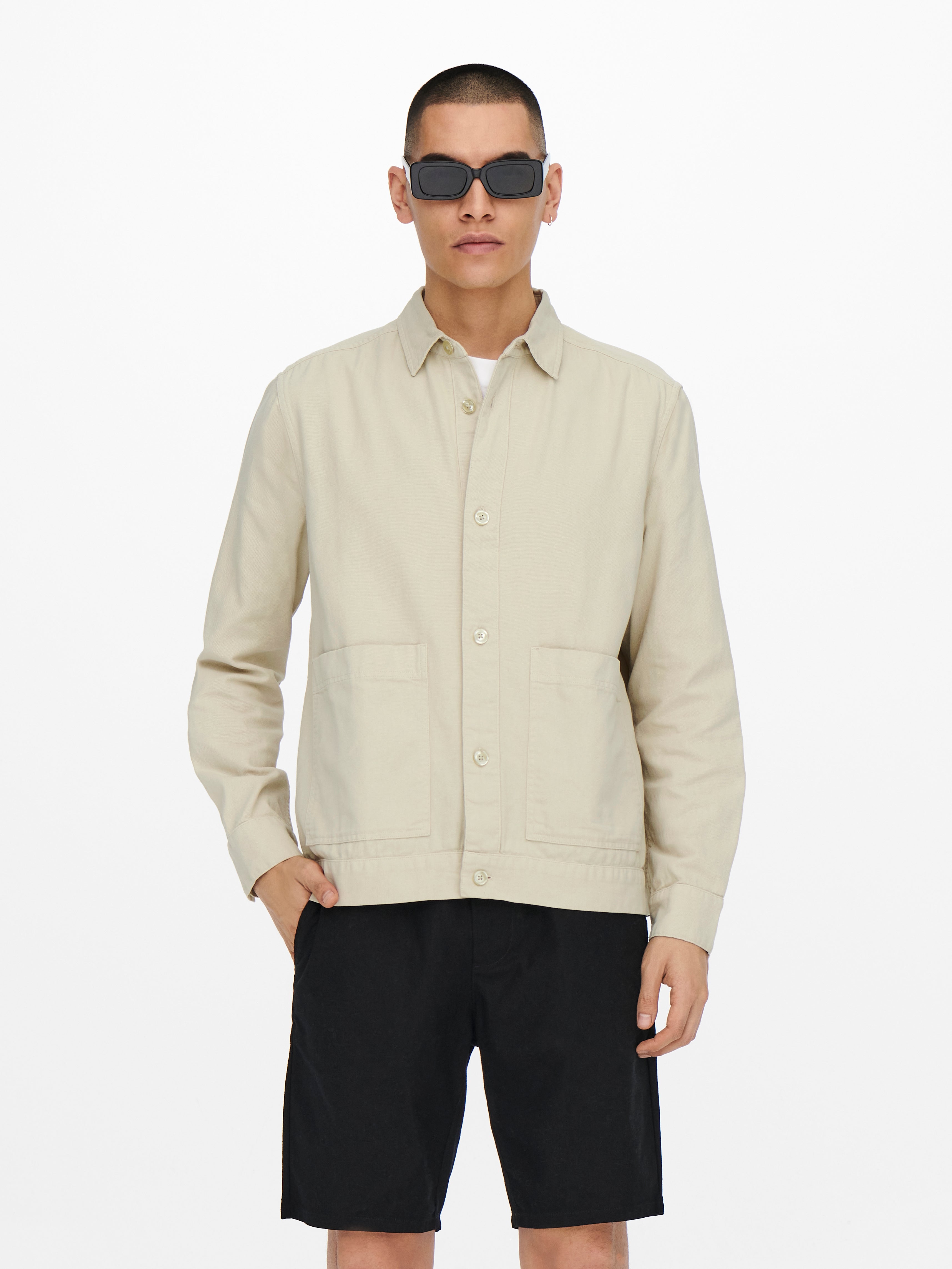 Loose Fit Shirt | Light Grey | ONLY \u0026 SONS®