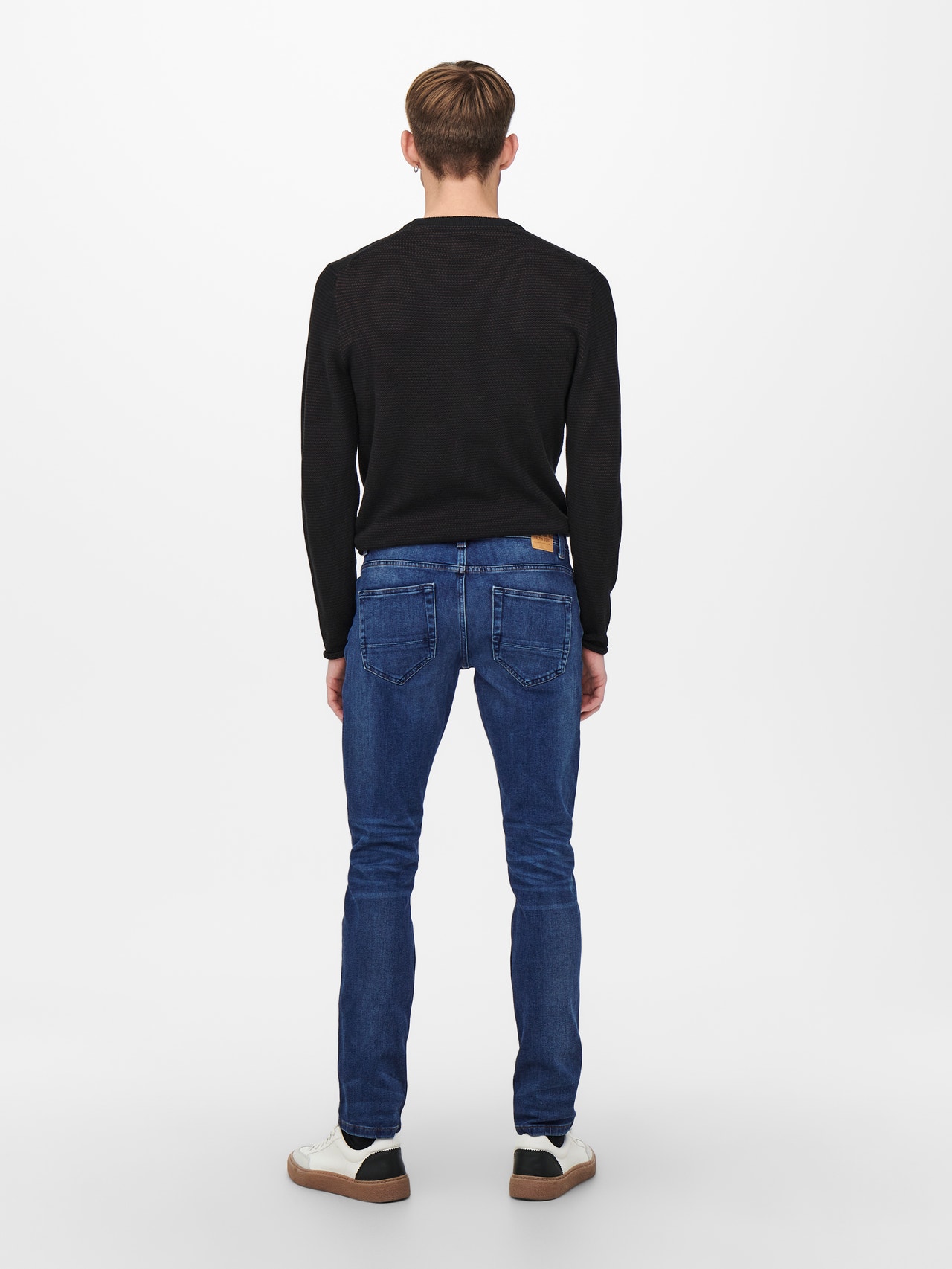 ONLY & SONS Slim Fit Mittlere Taille Jeans -Blue Denim - 22021663