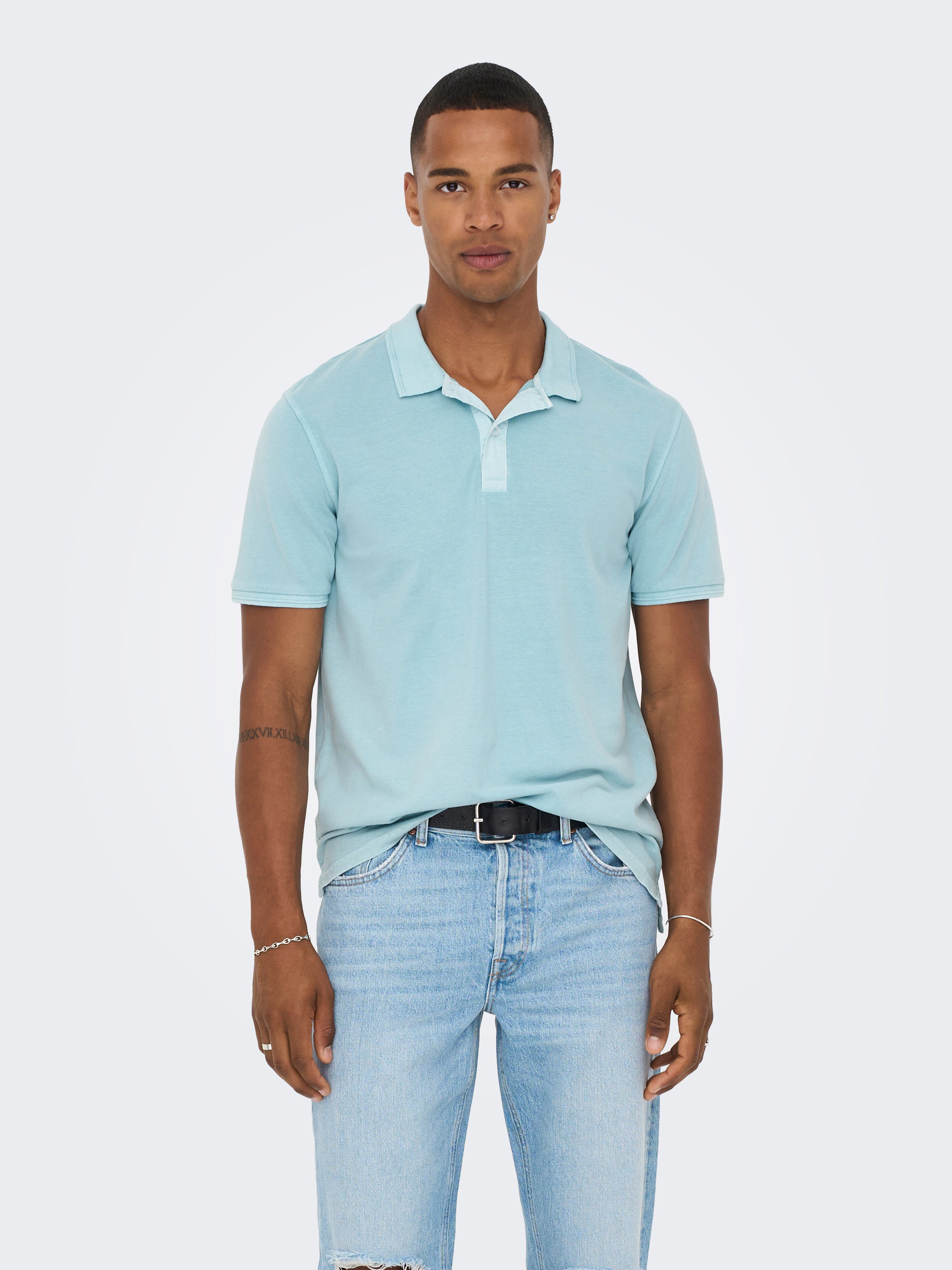 white bottom down polo