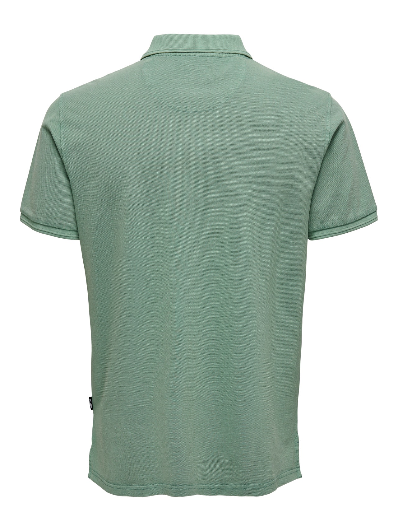 ONLY & SONS Slim Fit Round Neck Polo-Shirt -Chinois Green - 22021769