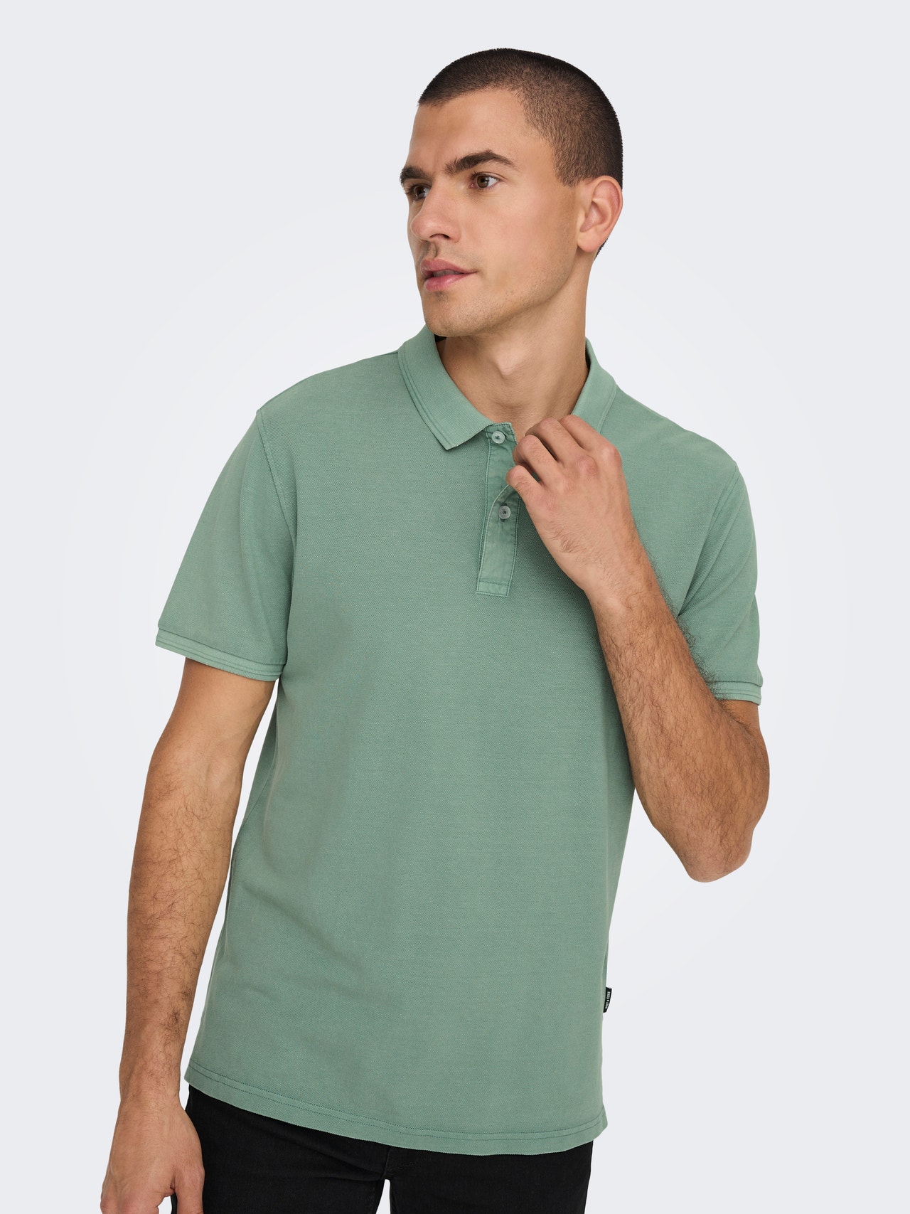 ONLY & SONS Slim fit O-hals Polo -Chinois Green - 22021769