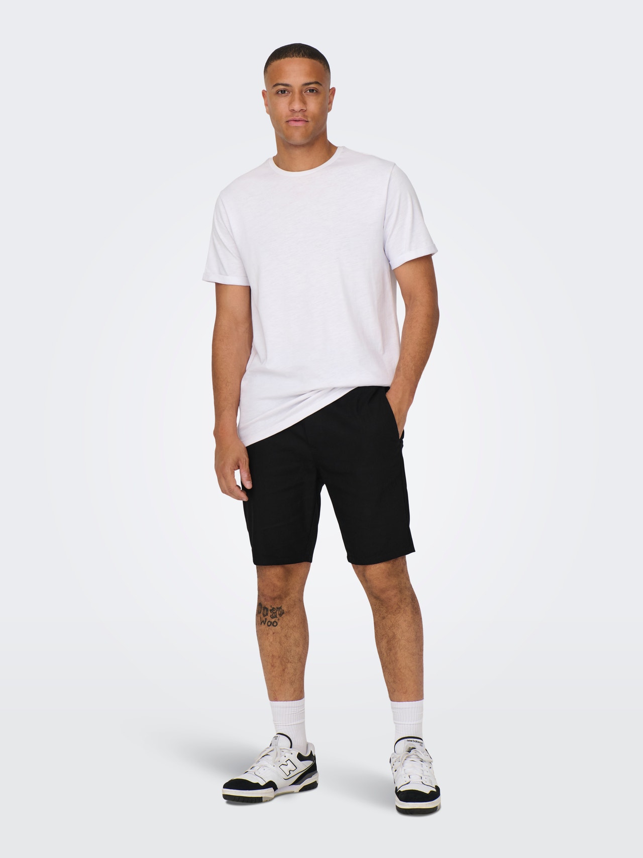 ONLY & SONS Comfort fit Medelhög midja Shorts -Black - 22021824
