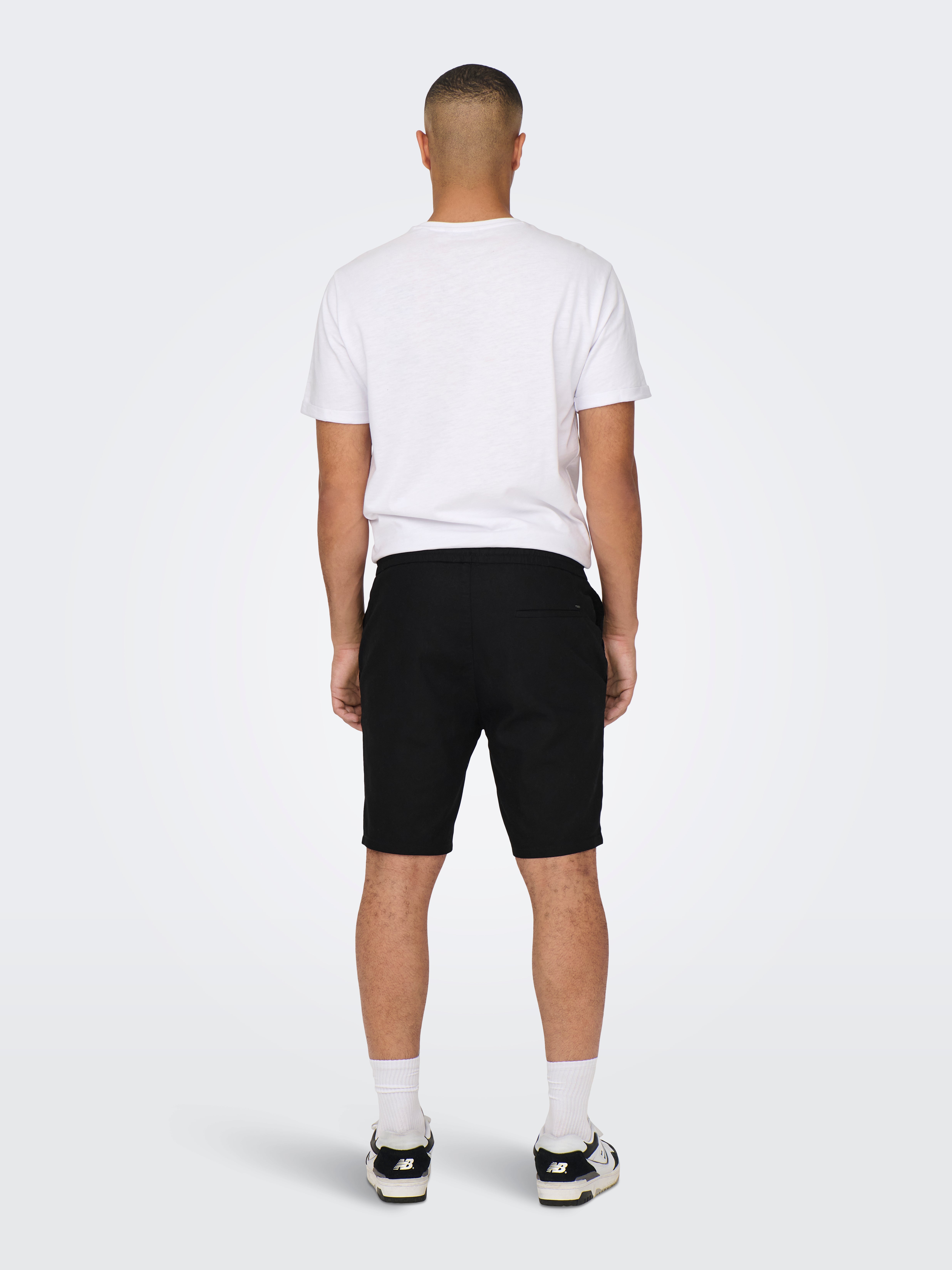Linen blend Shorts | Black | ONLY \u0026 SONS®