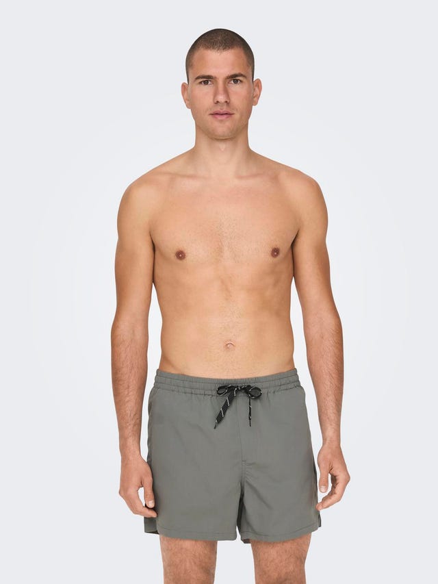 ONLY & SONS Solid color swim trunks - 22021832