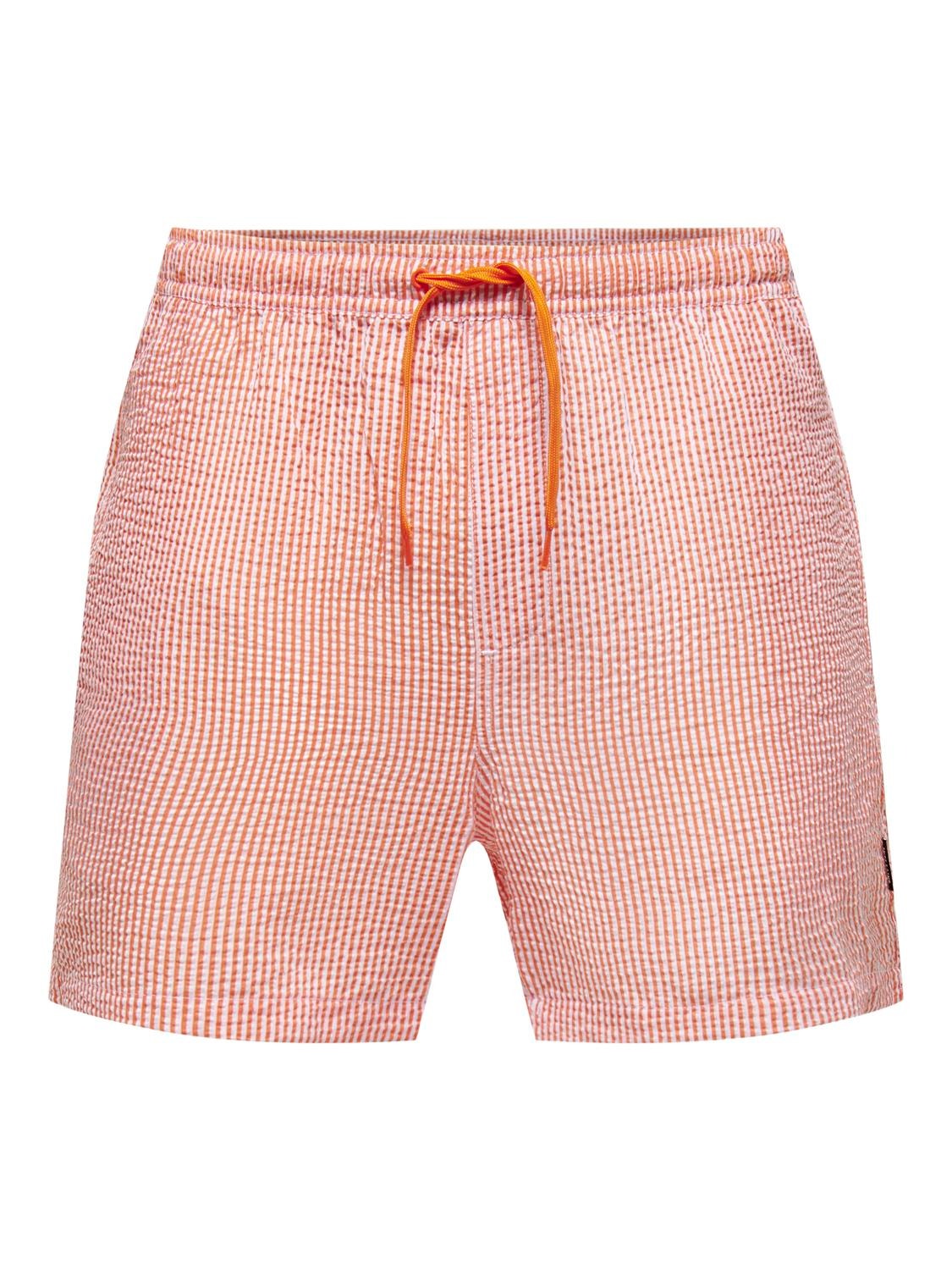 ONLY & SONS Printed swim shorts -Flame - 22021841