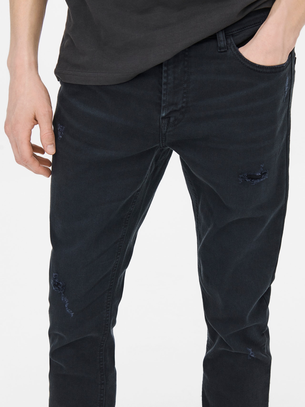 ONLY & SONS Slim Fit Mid waist Trousers -Dark Navy - 22021849