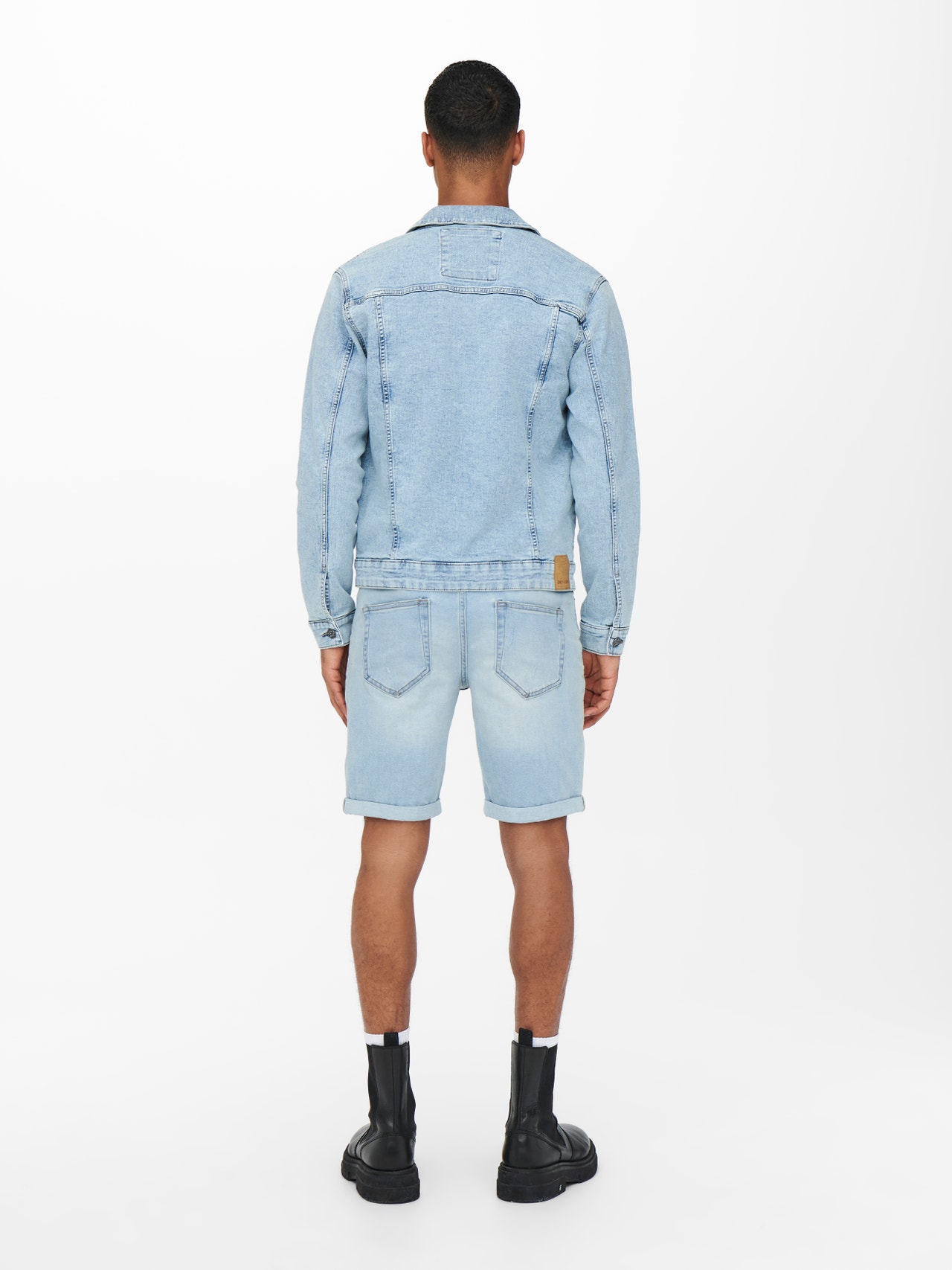 ONLY & SONS Mid waist Shorts -Blue Denim - 22021885