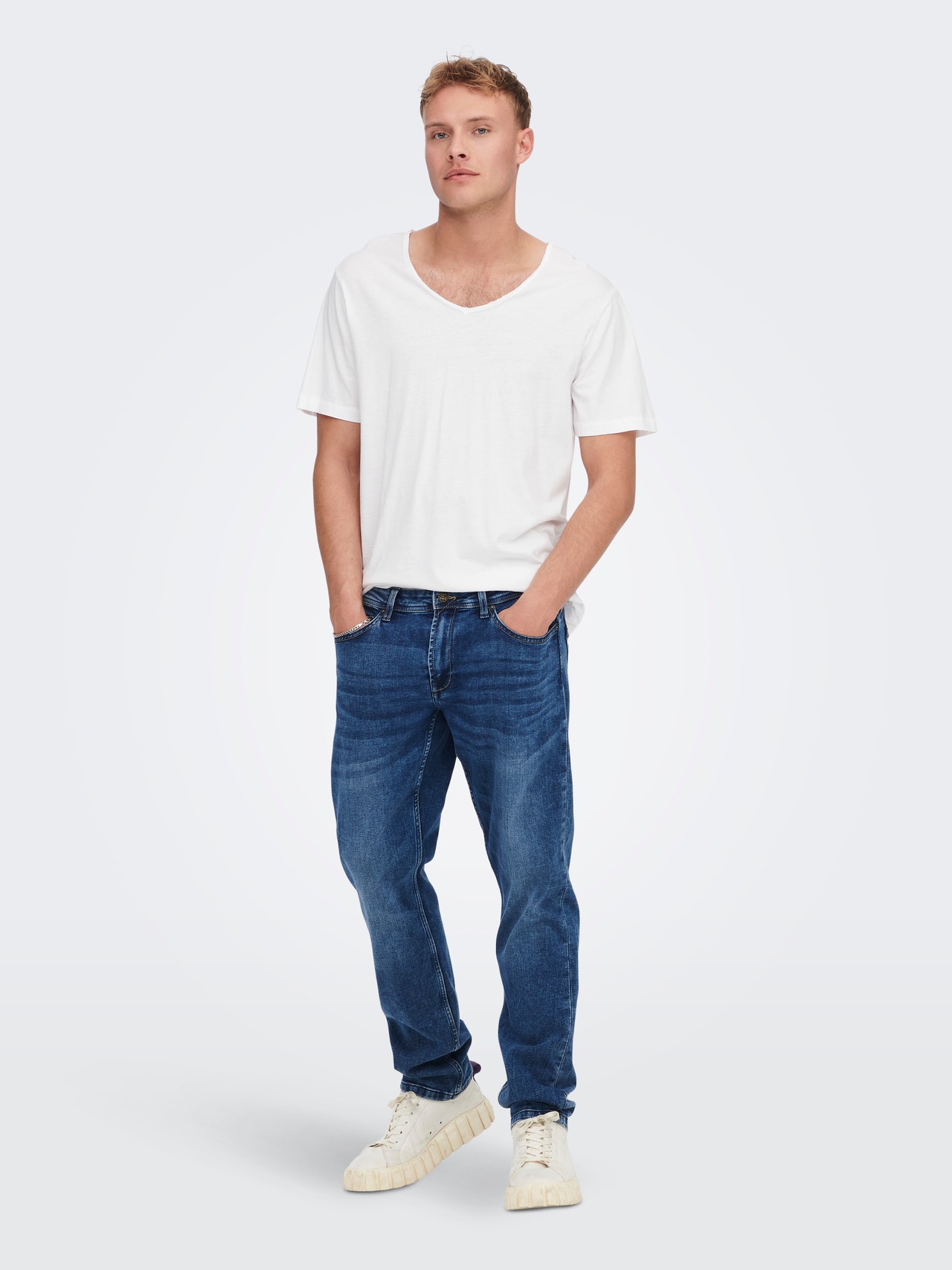 ONLY & SONS Normal geschnitten Mittlere Taille Jeans -Blue Denim - 22021886