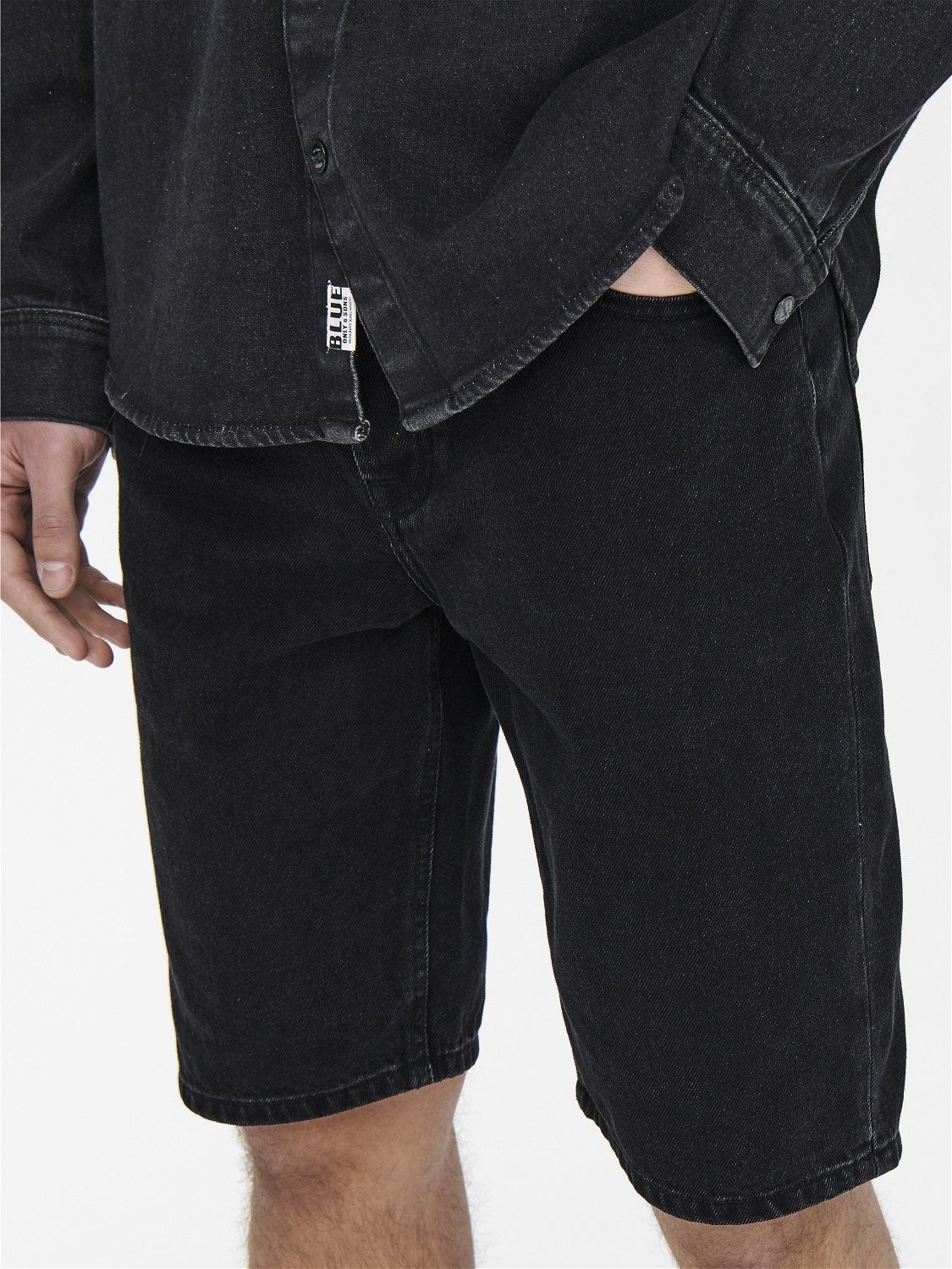 ONLY & SONS Avsmalnande passform Shorts -Black Denim - 22021899