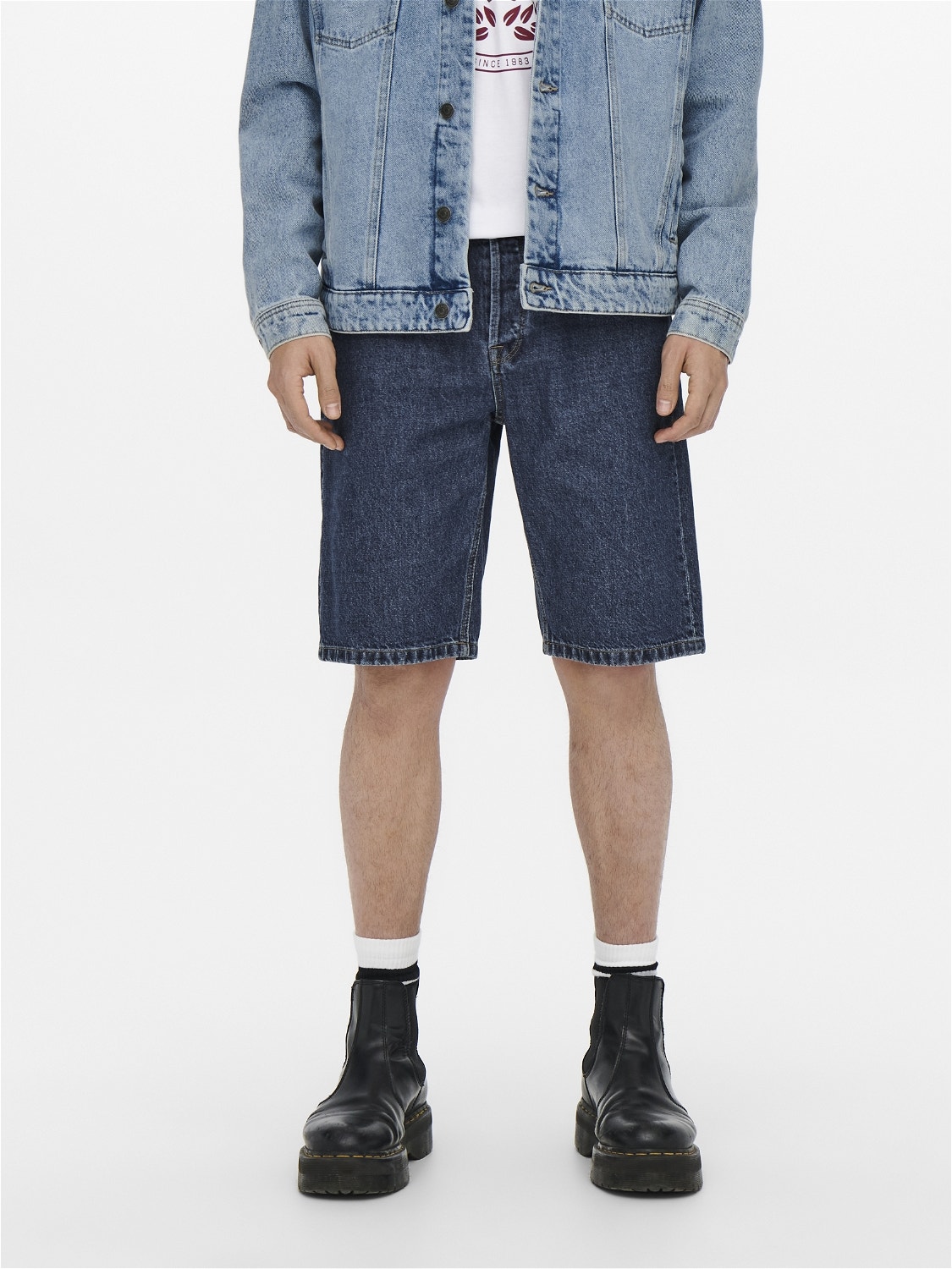 ONLY & SONS Shorts Tapered Fit Taille moyenne -Blue Denim - 22021906