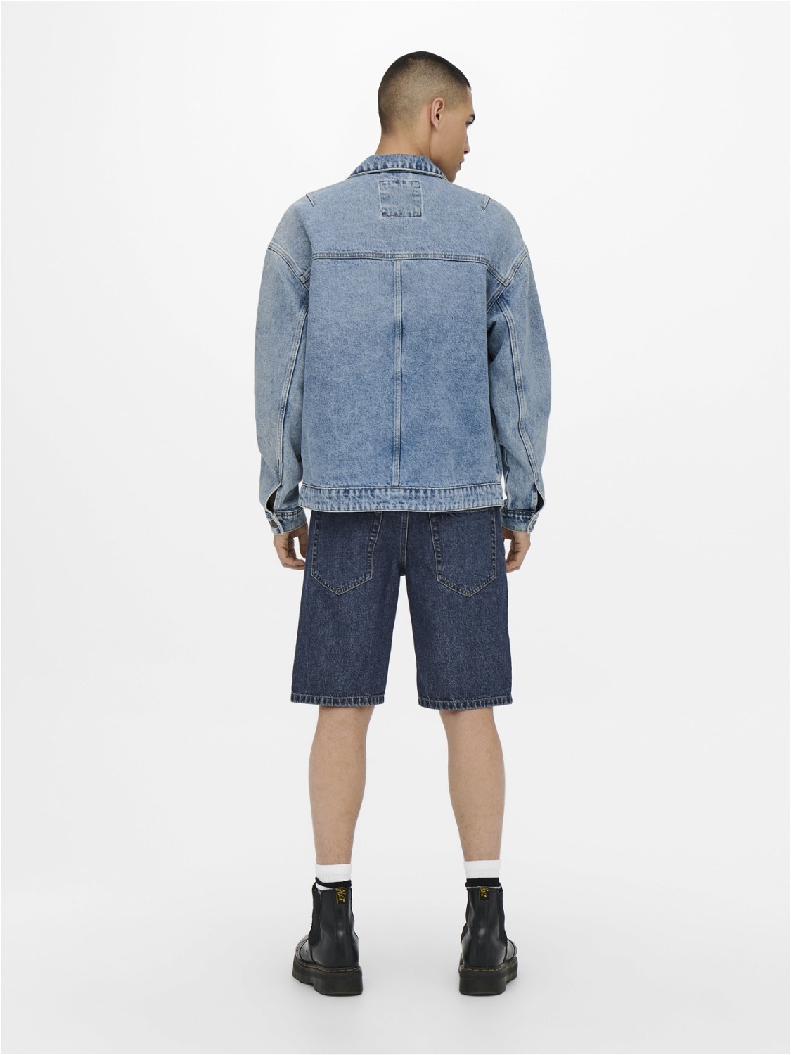 ONLY & SONS Verjüngt Mittlere Taille Shorts -Blue Denim - 22021906