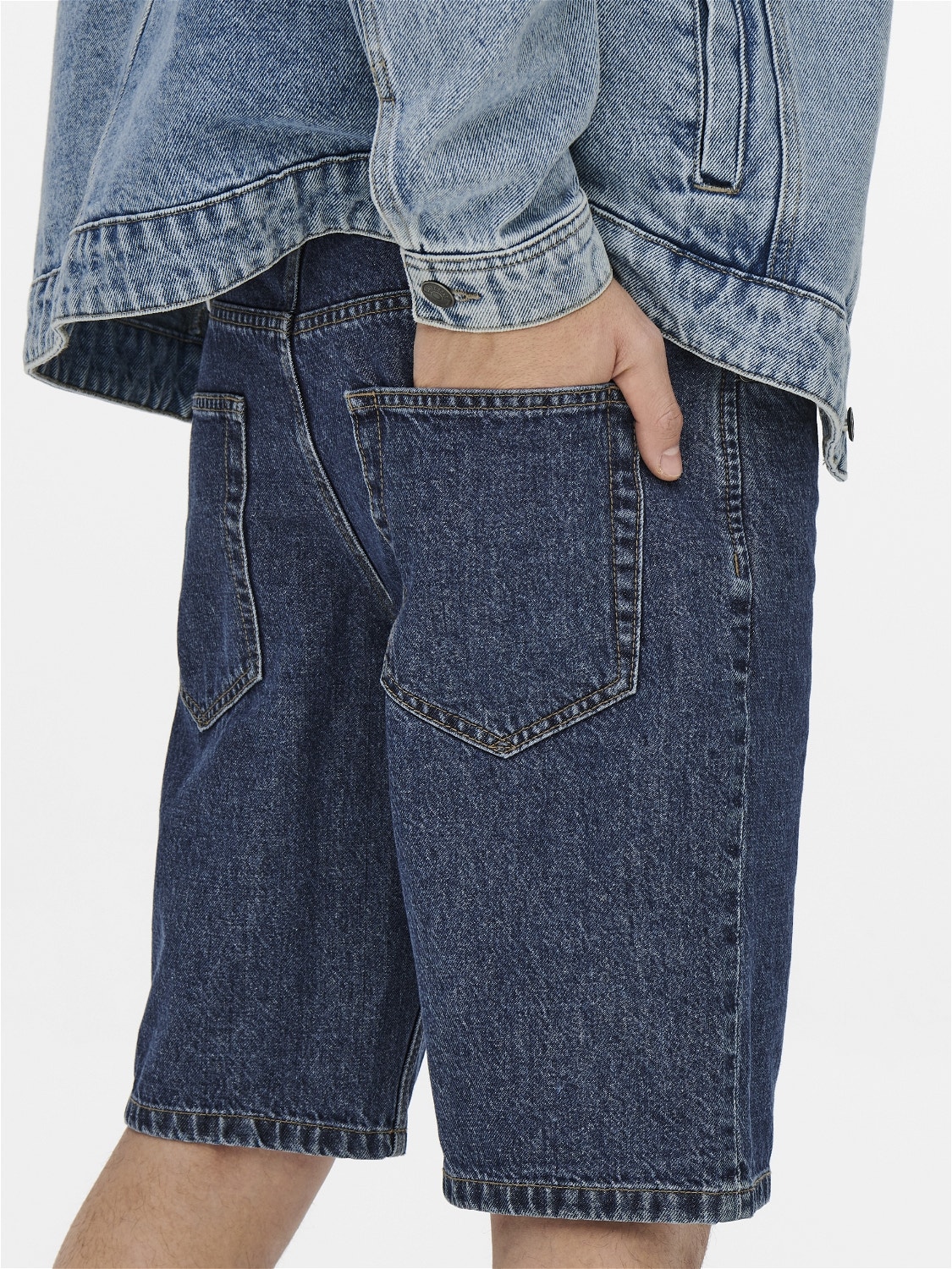 ONLY & SONS Verjüngt Mittlere Taille Shorts -Blue Denim - 22021906